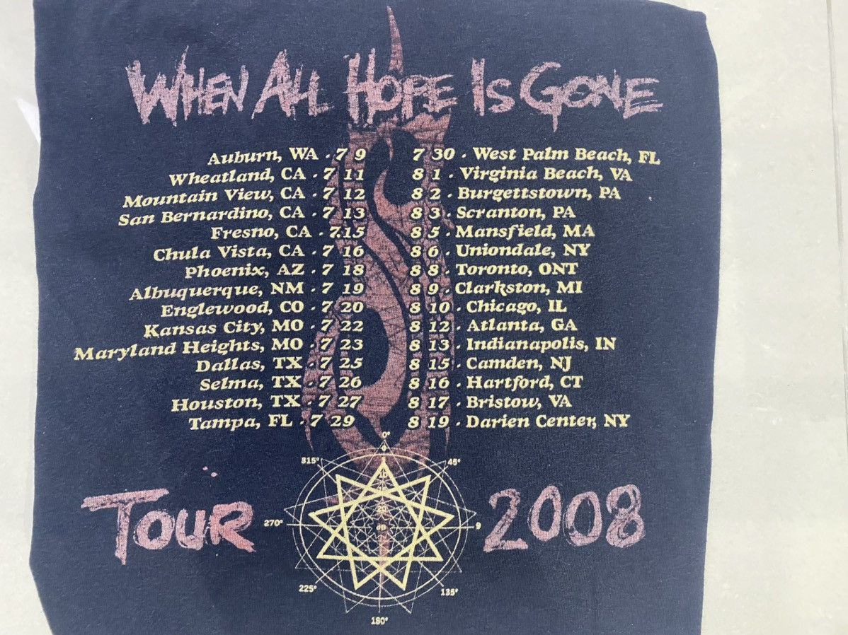 Band Tees × Slipknot × Vintage VTG '08 Slipknot All Hope is Gone Tour Heavy Metal T-shirt Size US M / EU 48-50 / 2 - 6 Thumbnail