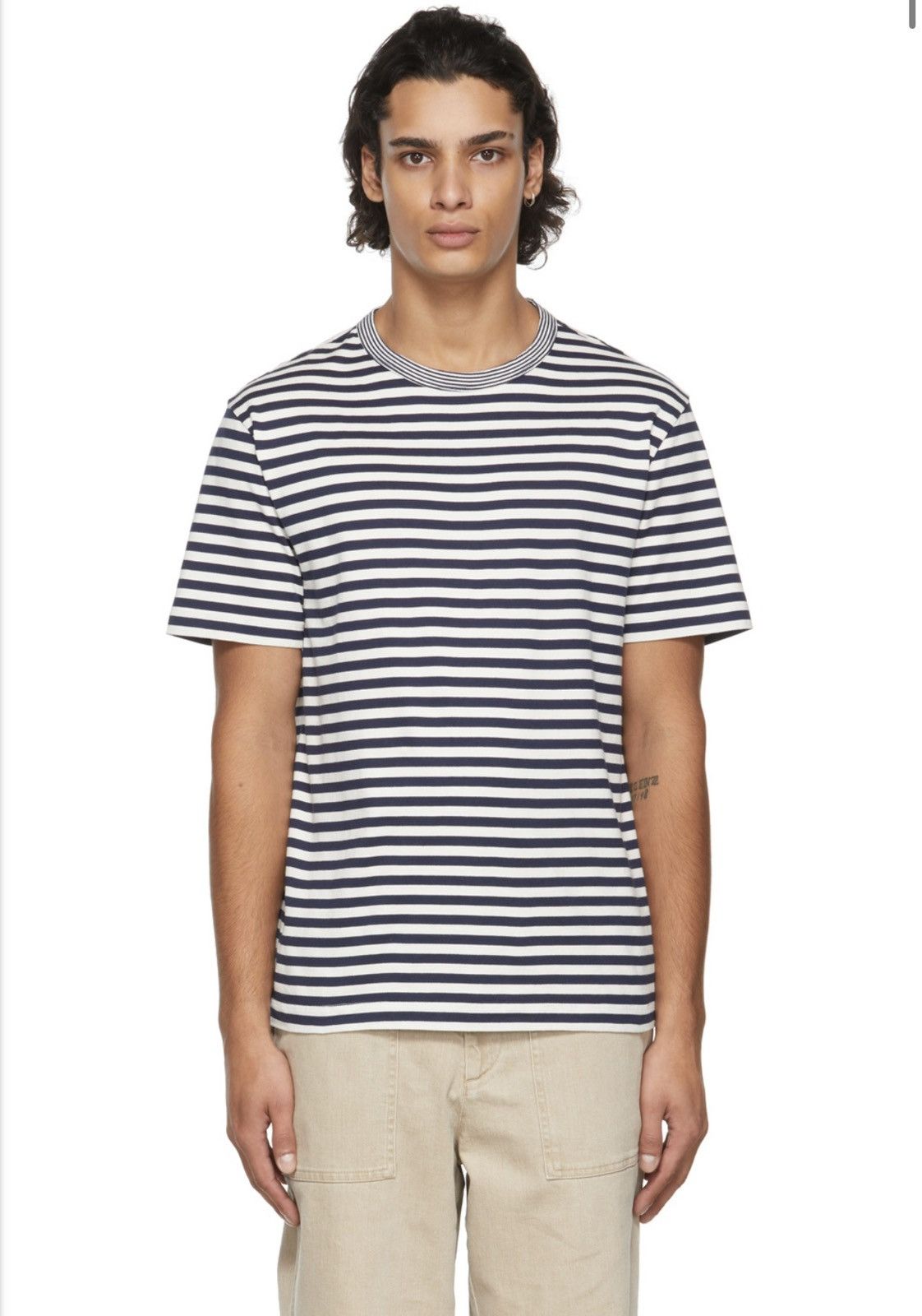 Officine Generale mens M navy shirt striped NWT