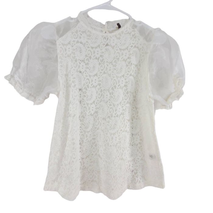 Other Melograno Rico Cottagecore Organza Puff Sleeve Sheer Lace | Grailed