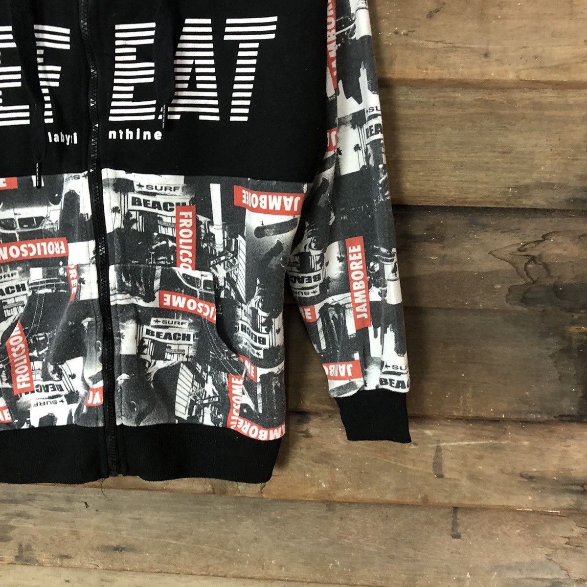 Japanese Brand DEFECT Space Opera fullprint Black Hoodie sweater #323B Size US S / EU 44-46 / 1 - 5 Thumbnail