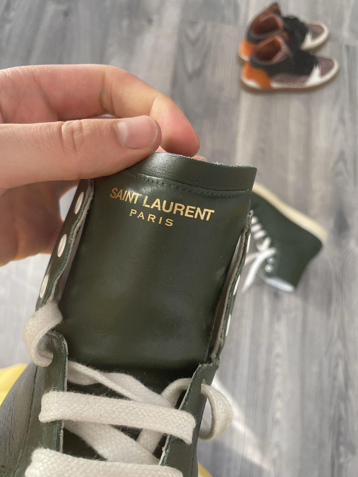 Saint Laurent Paris Green SL-10H Hi-Top Sneakers Size US 8.5 / EU 41-42 - 9 Thumbnail