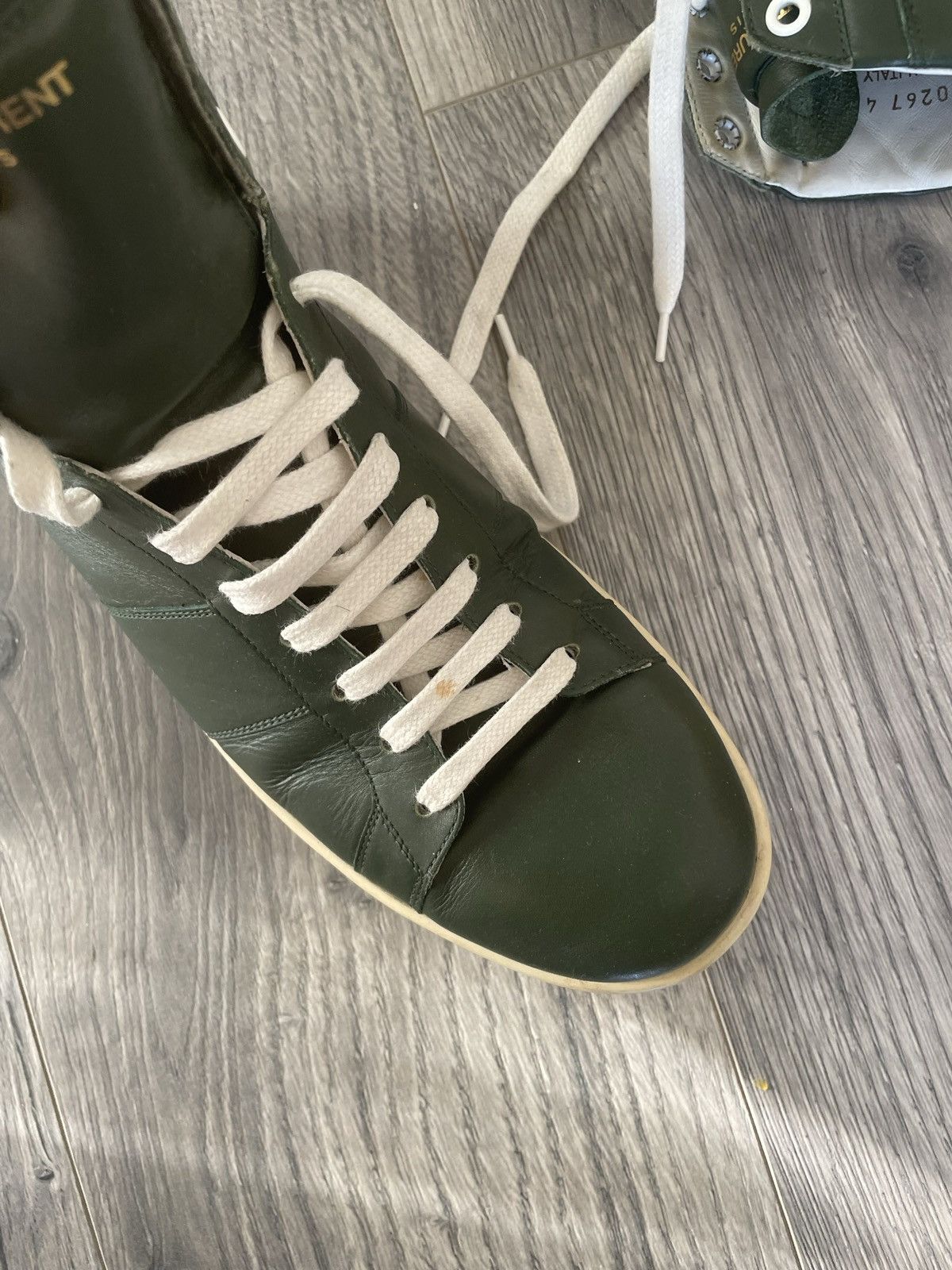 Saint Laurent Paris Green SL-10H Hi-Top Sneakers Size US 8.5 / EU 41-42 - 8 Thumbnail