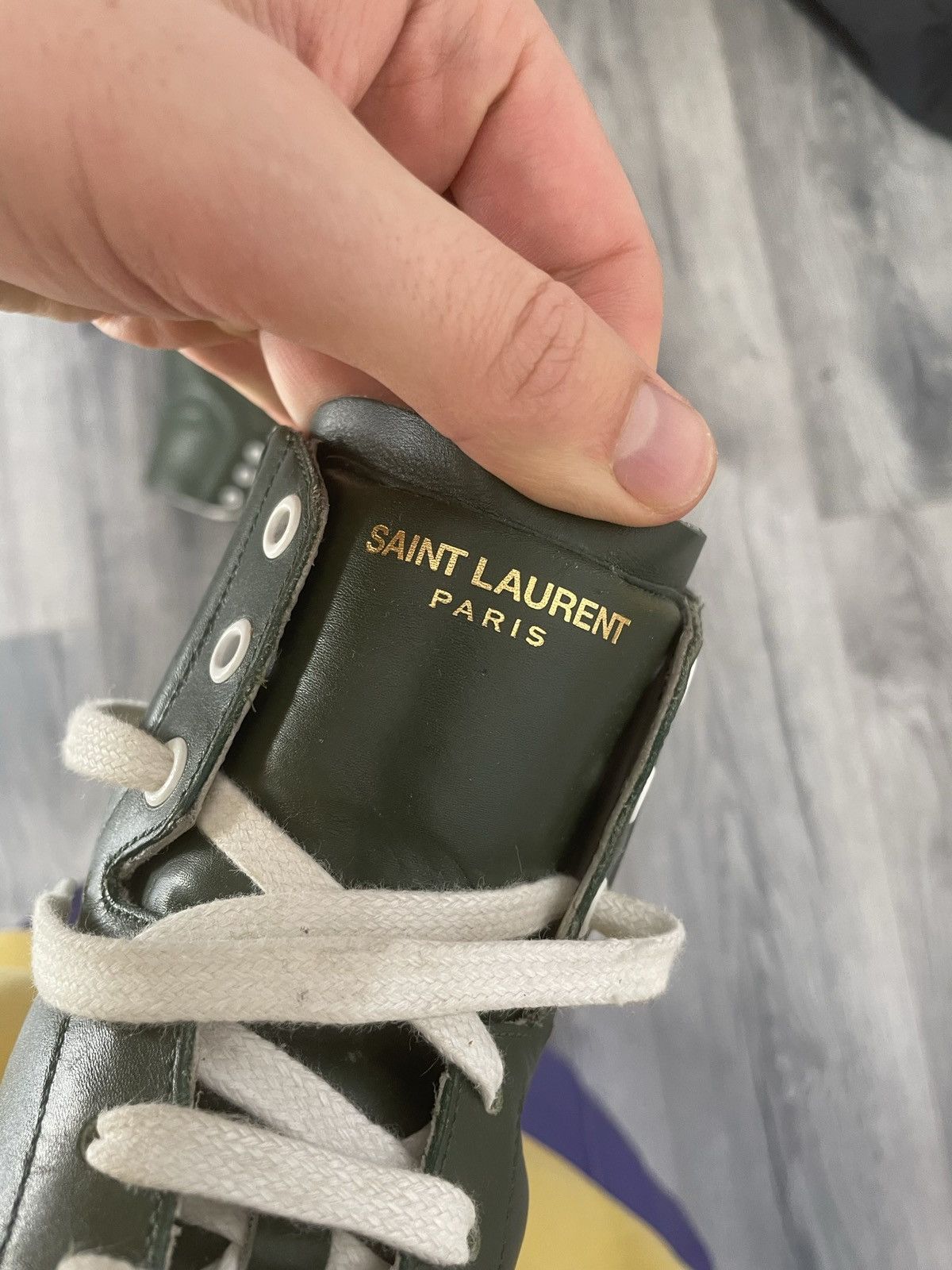 Saint Laurent Paris Green SL-10H Hi-Top Sneakers Size US 8.5 / EU 41-42 - 6 Thumbnail