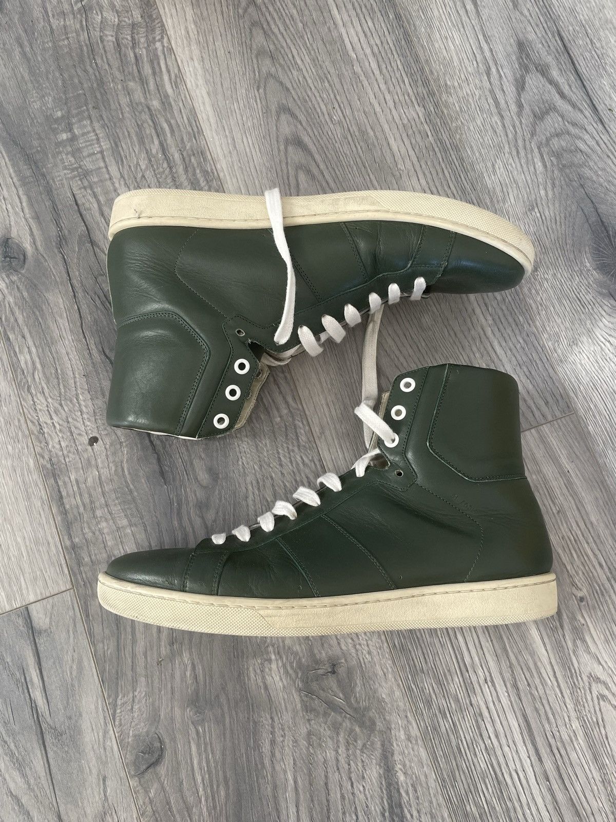 Saint Laurent Paris Green SL-10H Hi-Top Sneakers Size US 8.5 / EU 41-42 - 1 Thumbnail