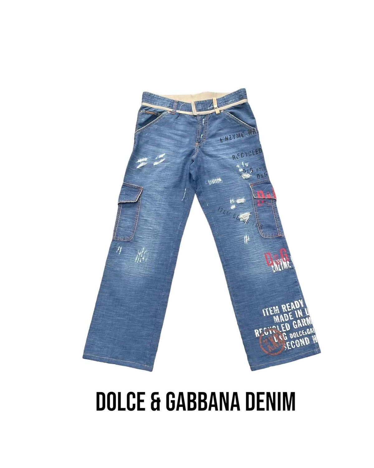 Dolce & Gabbana Vintage Dolce & Gabbana Side pocket Distressed Denim Size US 34 / EU 50 - 1 Thumbnail