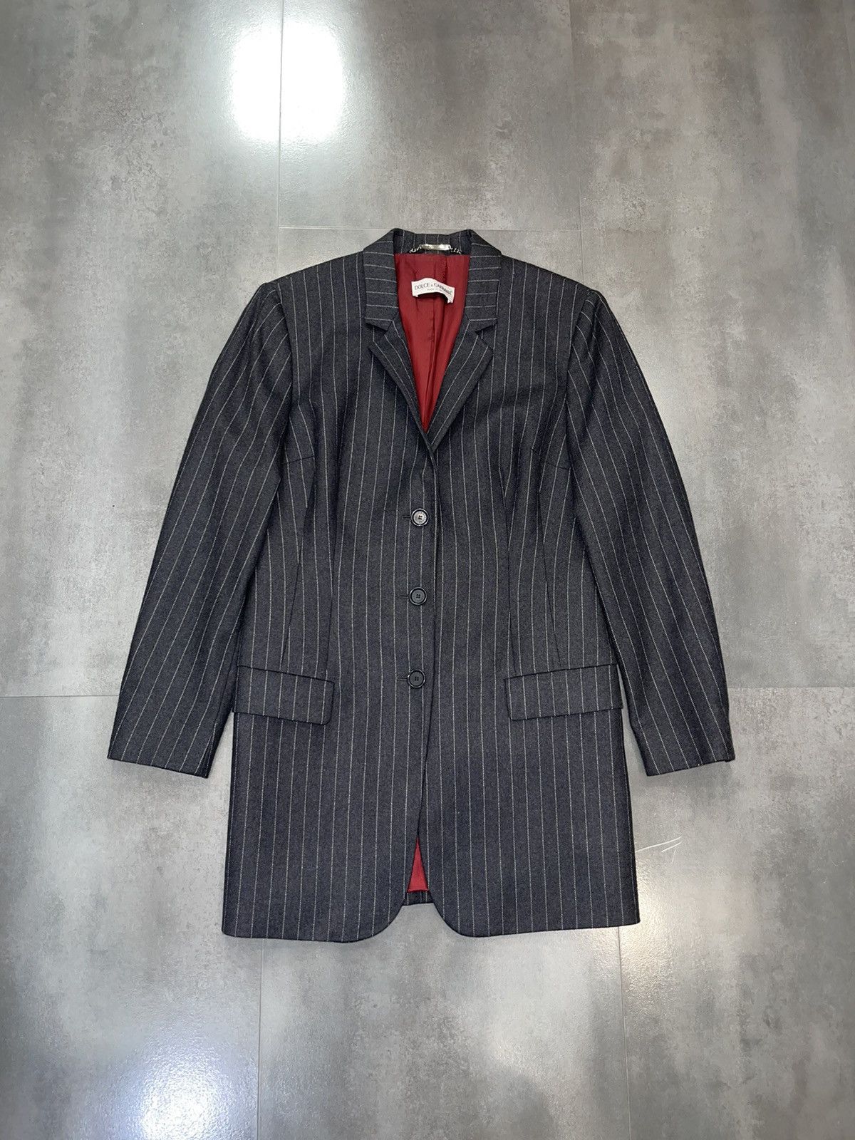 Dolce & Gabbana Dolce & Gabbana Gray Striped Wool Blazer Size US S / EU 44-46 / 1 - 1 Thumbnail