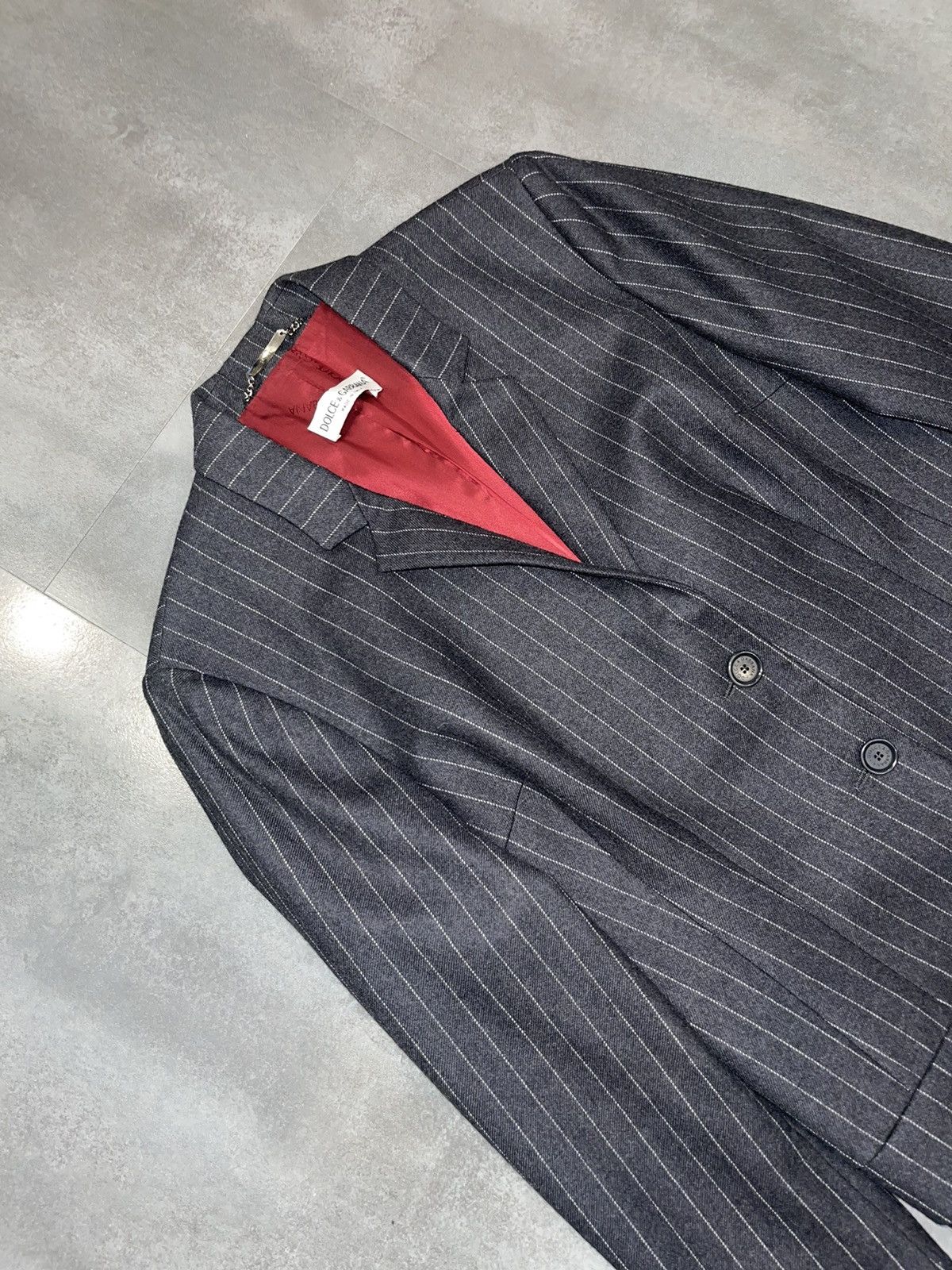 Dolce & Gabbana Dolce & Gabbana Gray Striped Wool Blazer Size US S / EU 44-46 / 1 - 7 Thumbnail