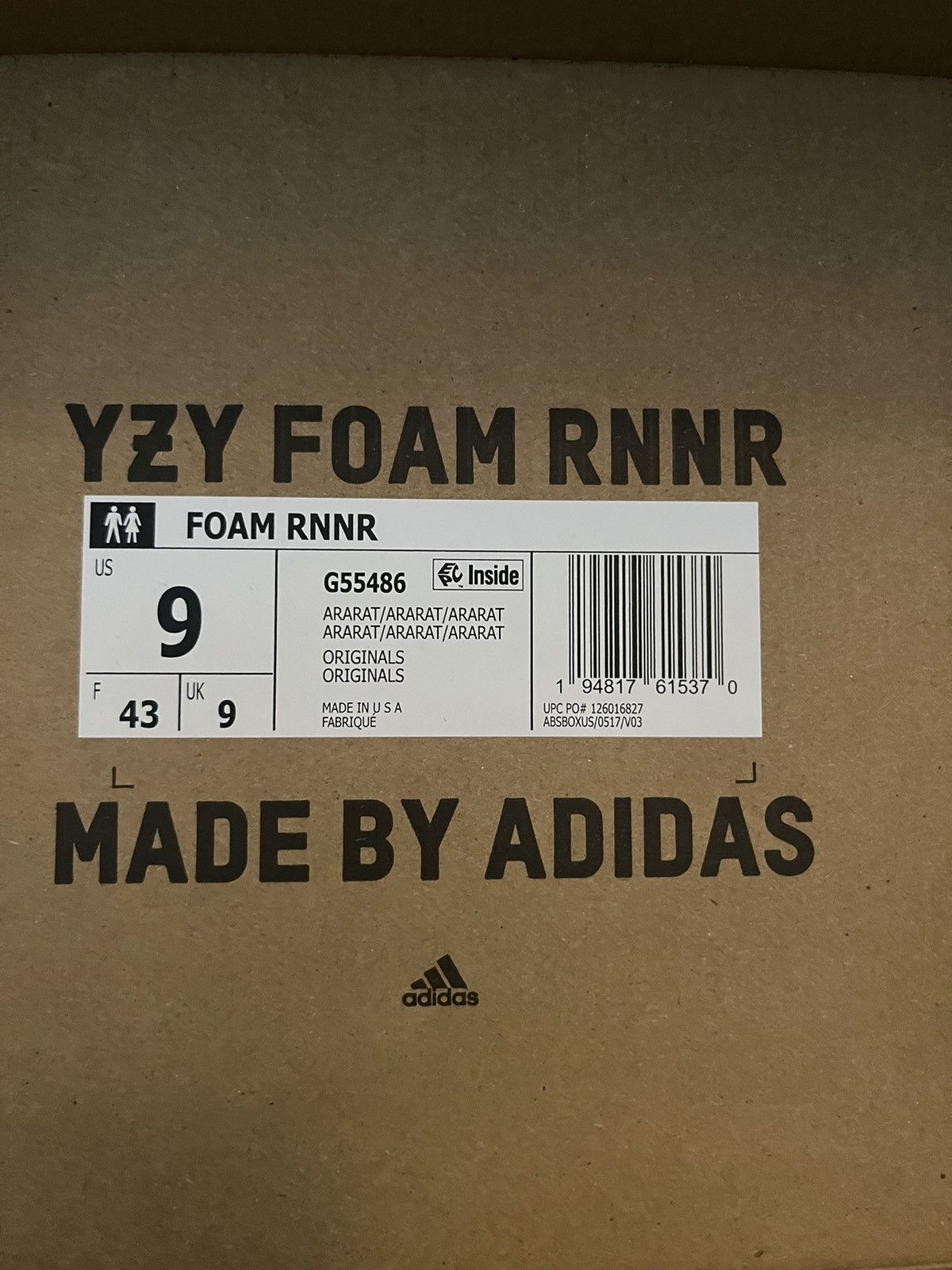 Adidas Yeezy Foam RNNR Ararat | Grailed