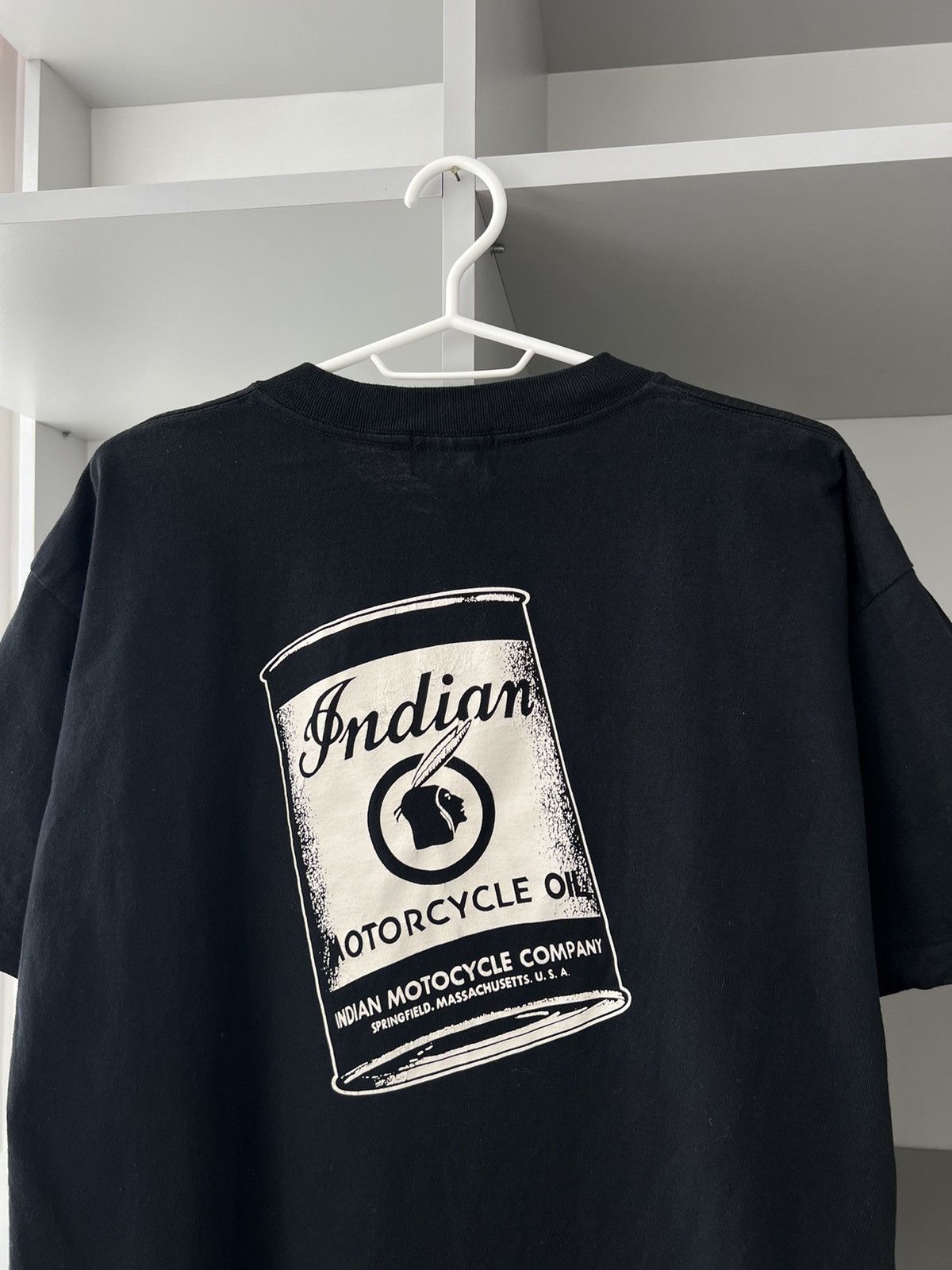 Indian Motorcycle × Vintage Indian Motorcycle Oil Vintage USA Springfield Tee Size US L / EU 52-54 / 3 - 2 Thumbnail