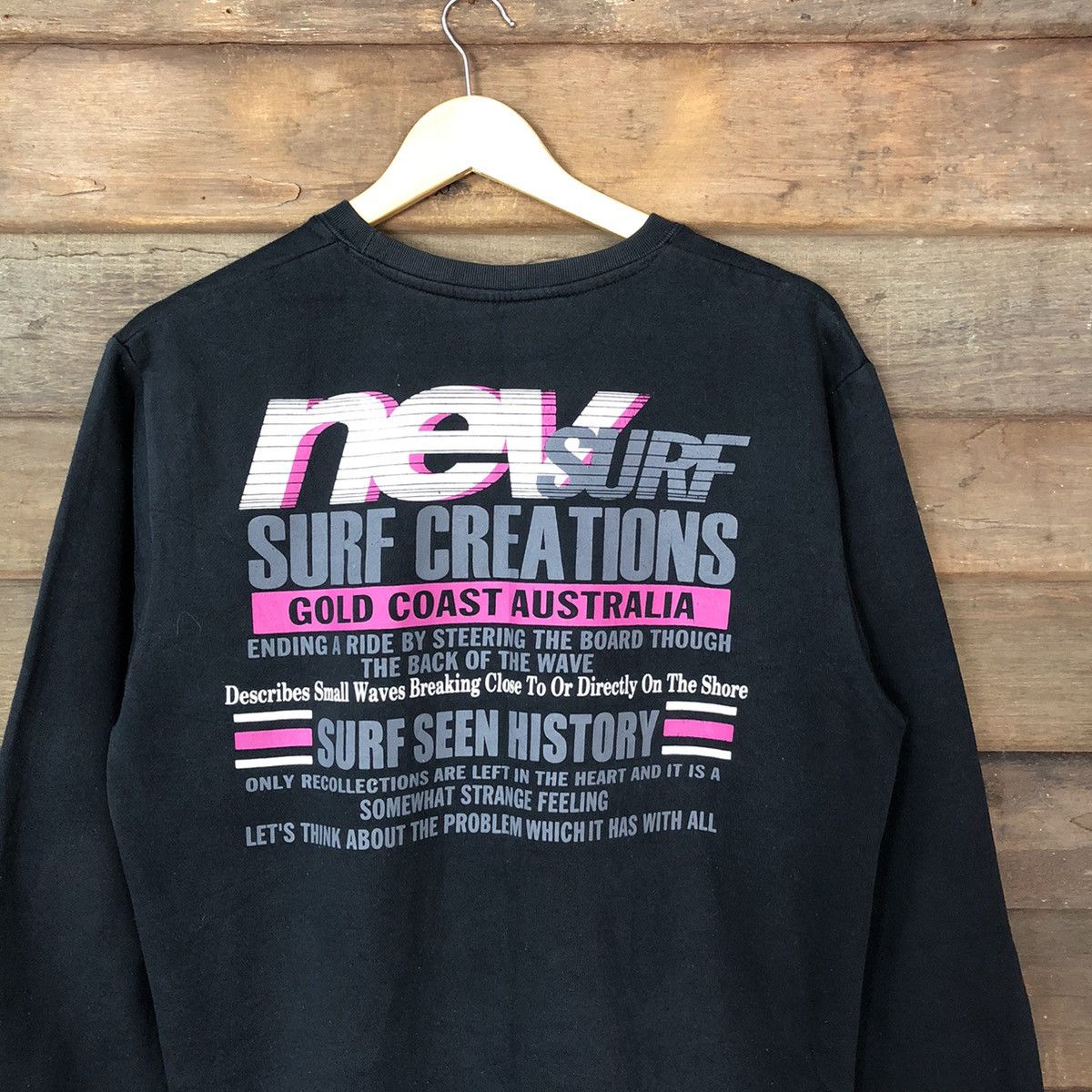 Vintage Nev Surf Future Shapes Black Sweatshirt #147B Size US L / EU 52-54 / 3 - 2 Thumbnail
