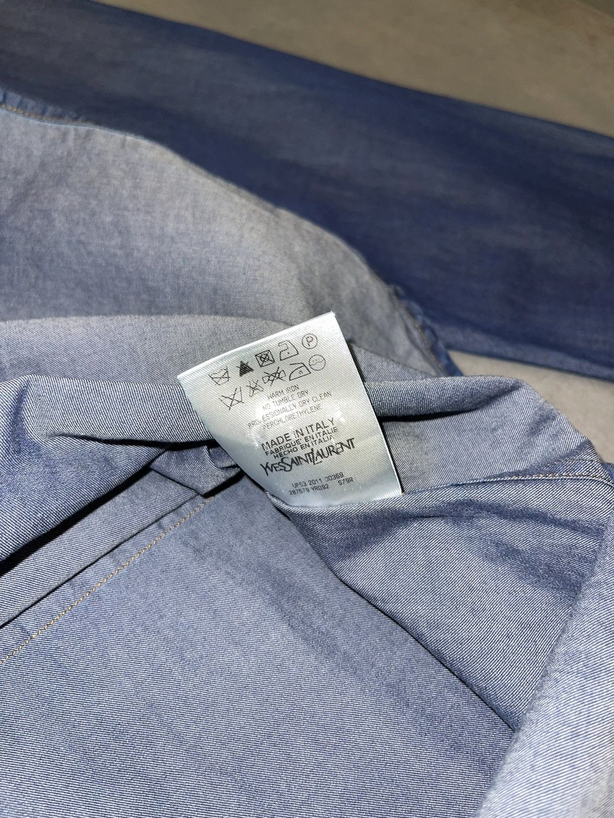 Saint Laurent Paris Archive! FW11 Pilati Era Yves Saint Laurent Denim Shirt Size US M / EU 48-50 / 2 - 19 Thumbnail