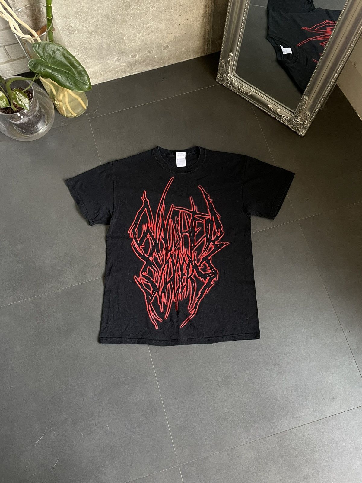 Band Tees Illegible death Rock Band Metal Tee Size M NEW WORLD ORDER Size US M / EU 48-50 / 2 - 1 Thumbnail