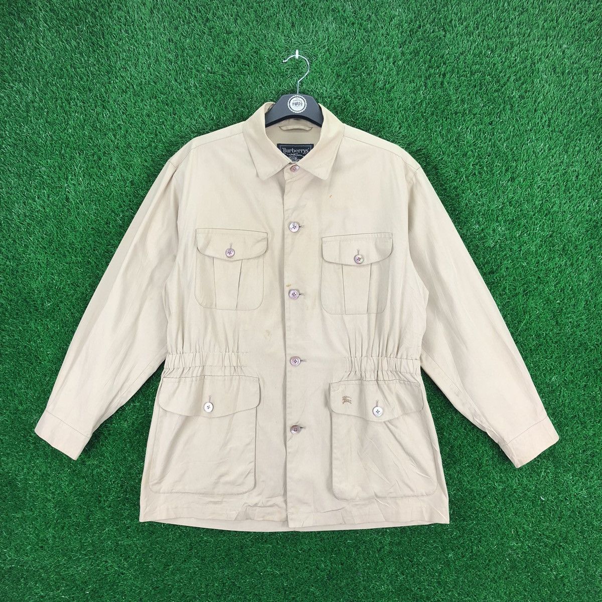 image of Burberrys Safari Shirt Jacket in Khaki, Women's (Size Large)
