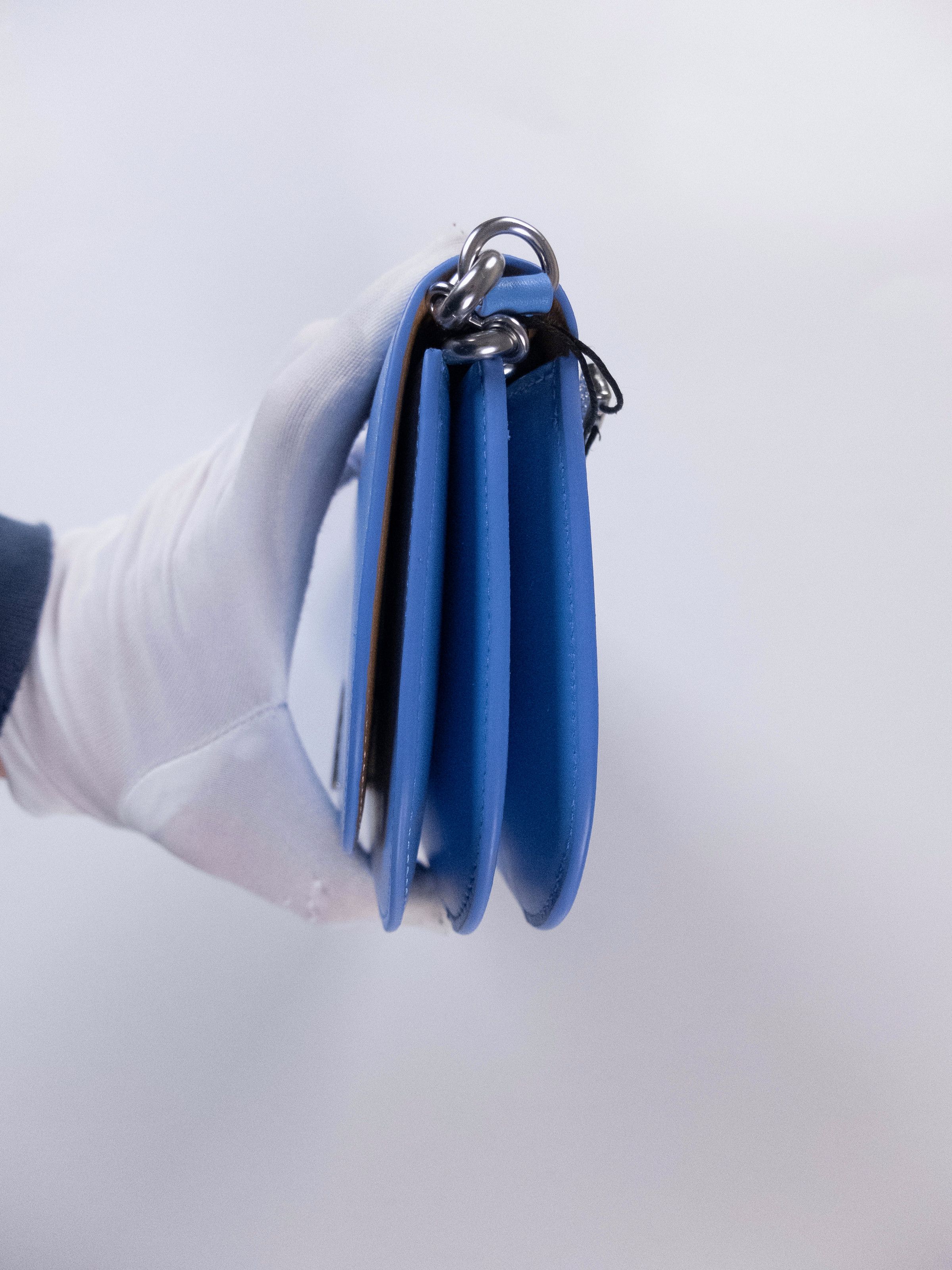Loewe LOEWE Goya celestine blue long leather chain clutch bag Size ONE SIZE - 7 Thumbnail