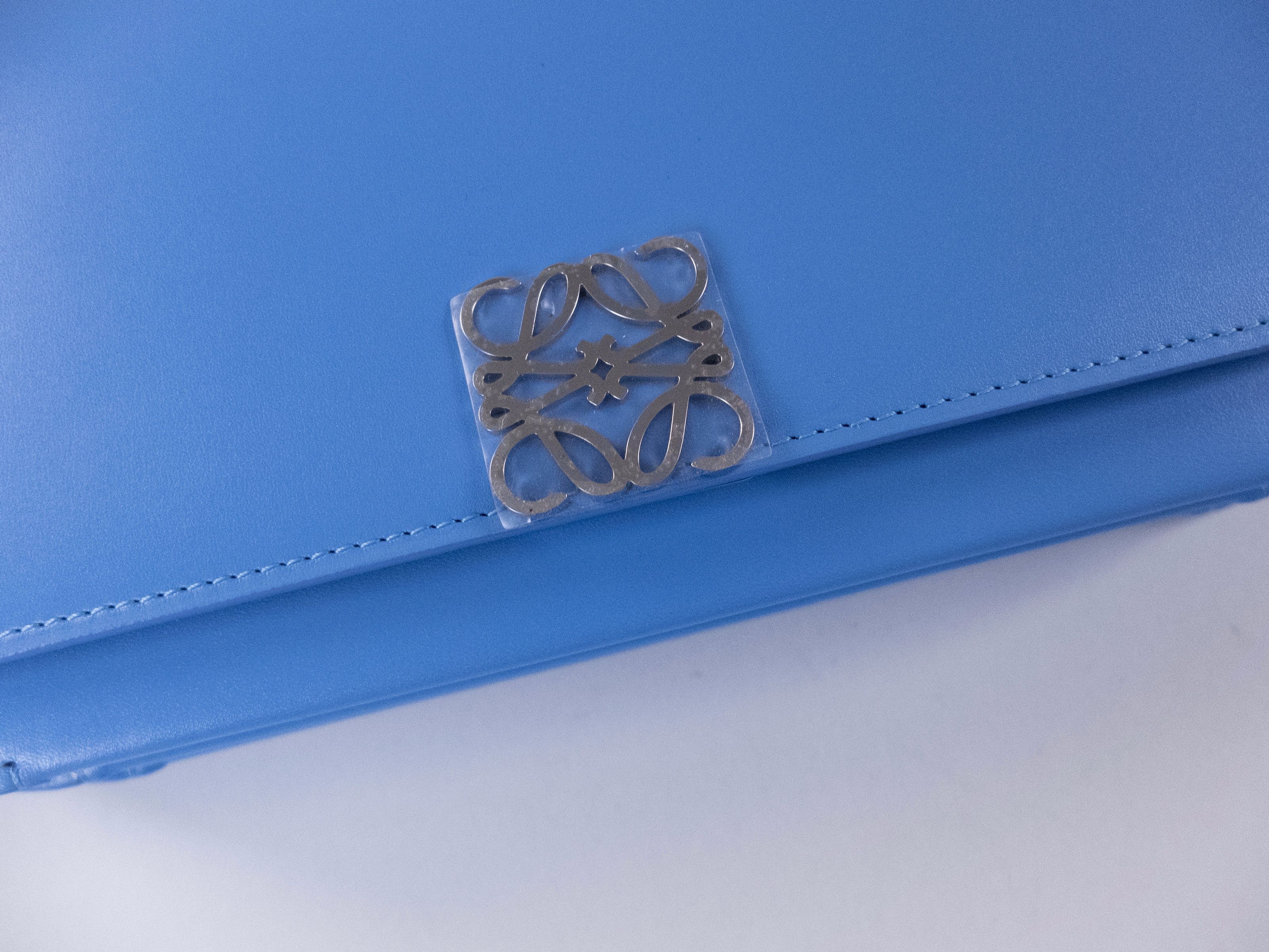 Loewe LOEWE Goya celestine blue long leather chain clutch bag Size ONE SIZE - 4 Thumbnail