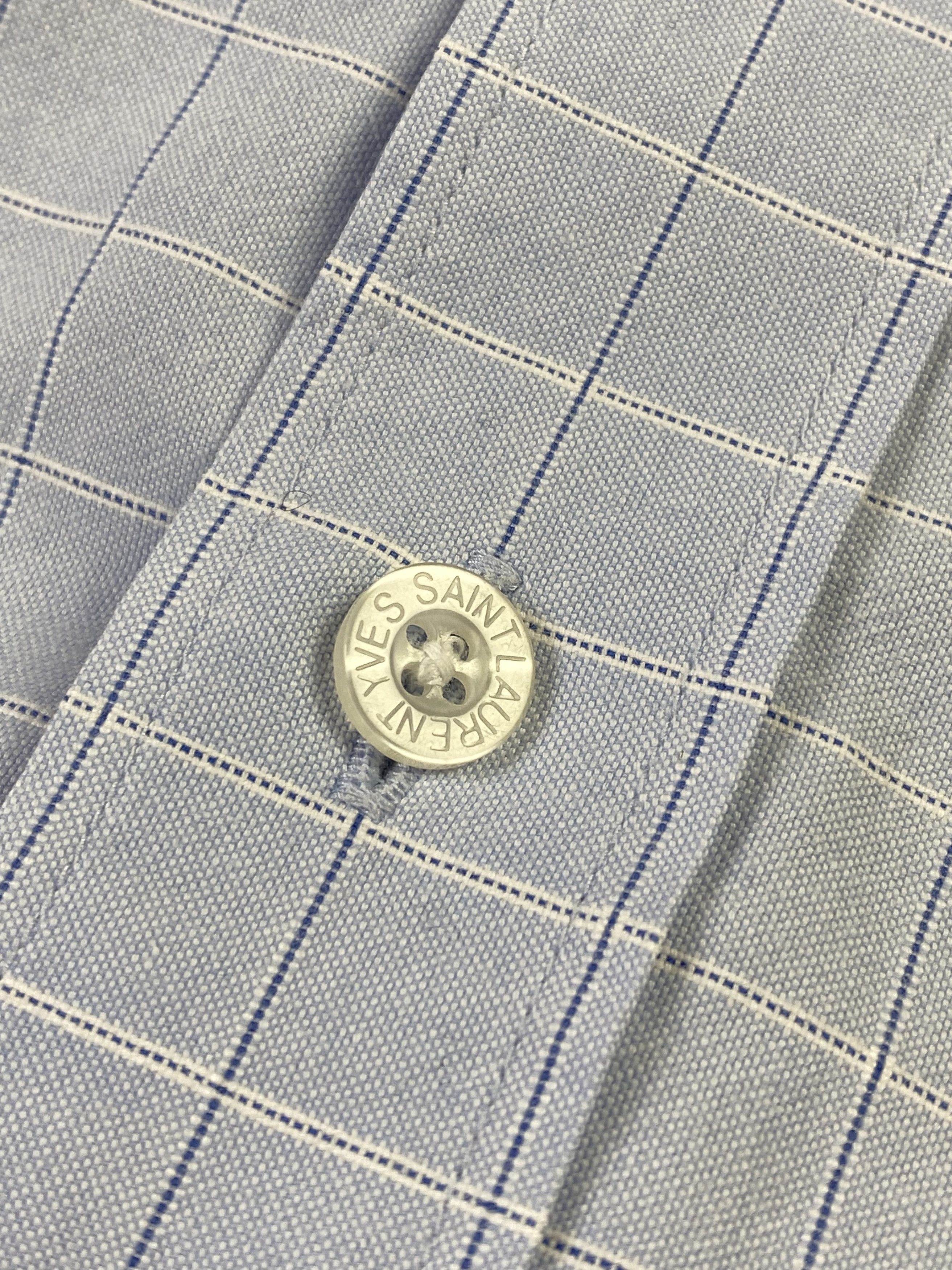 Vintage × Yves Saint Laurent Cotton YSL Shirt Summer Check Long Sleeve Size US L / EU 52-54 / 3 - 5 Thumbnail