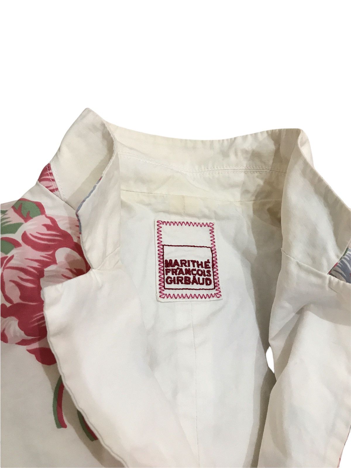 Marithe + Francois Girbaud Vintage Marithé Fràncois Girbaud Off White Floral Jacket Size US M / EU 48-50 / 2 - 4 Thumbnail