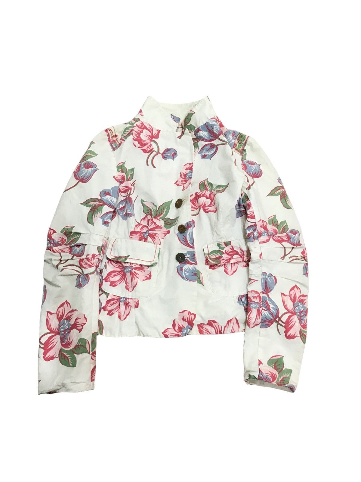 Marithe + Francois Girbaud Vintage Marithé Fràncois Girbaud Off White Floral Jacket Size US M / EU 48-50 / 2 - 1 Thumbnail