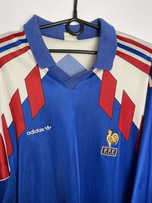 Adidas Vintage Soccer jersey France 90 retro rare size L | Grailed