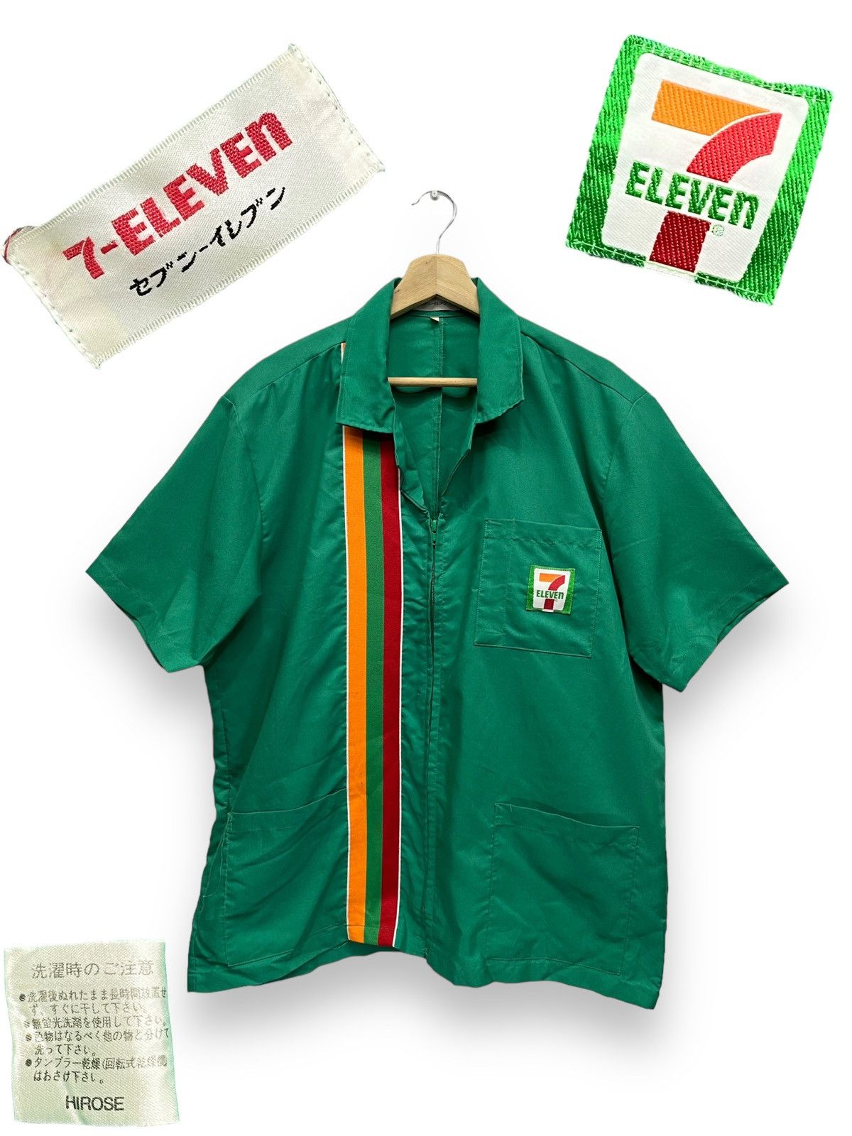 山田　衣類7点 💥FYE🔥Vtg 7-Eleven Japan's Worker Poly-Cotton Zipper Shirt