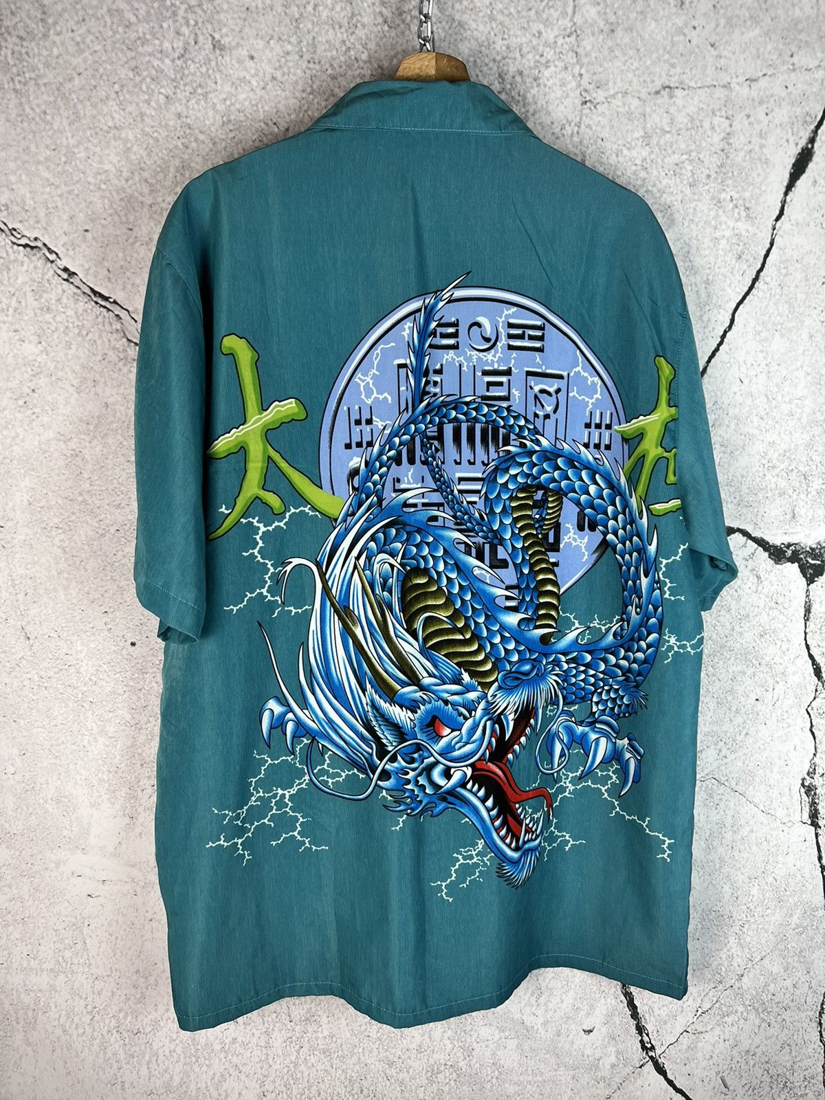 Vintage Vintage y2k dragon flames shirt button up Size US XL / EU 56 / 4 - 2 Thumbnail