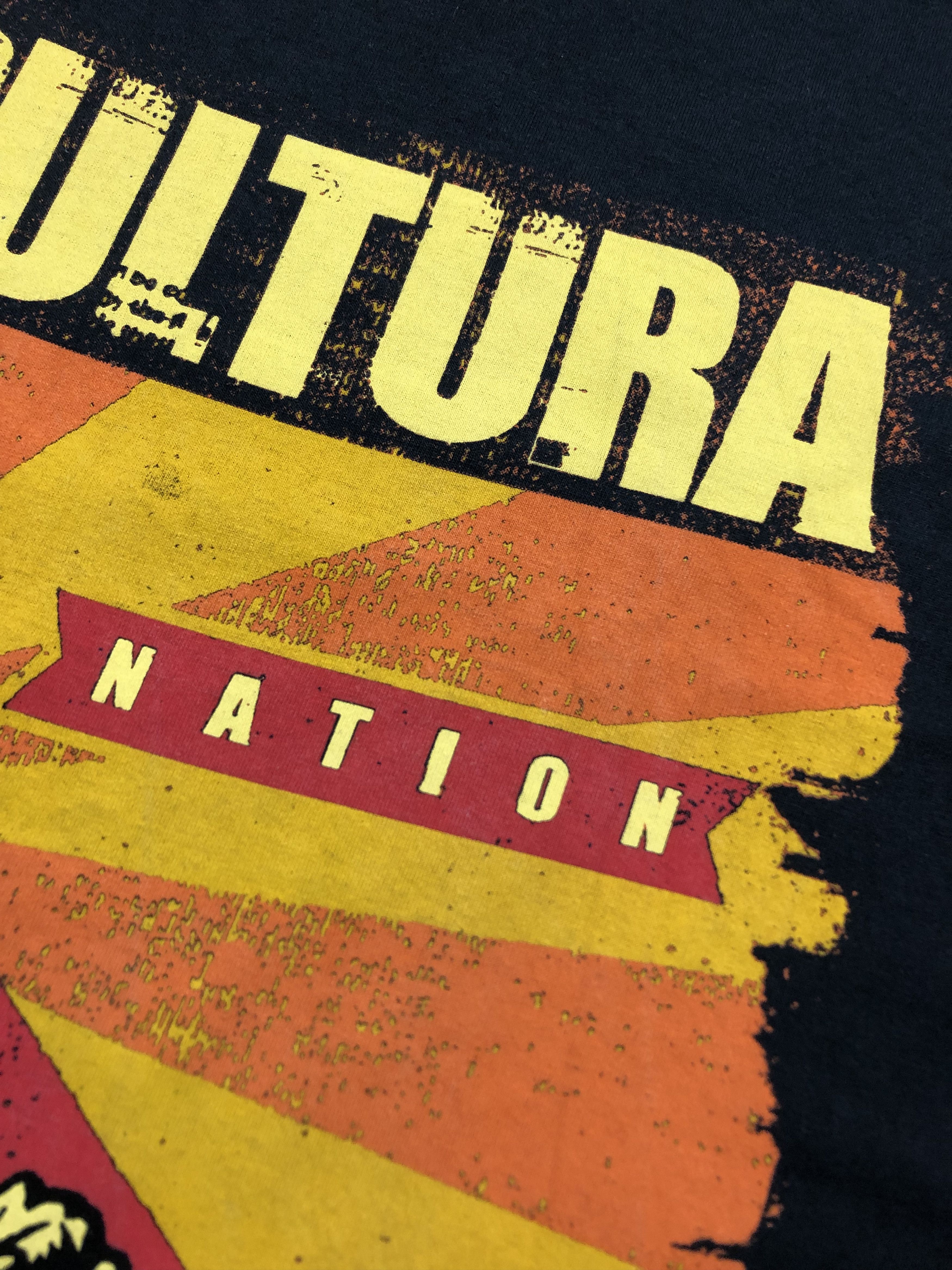 Band Tees × Vintage Vintage Sepultura Nation Rock Tee Shirt Band Y2K Hype Drill Size US XL / EU 56 / 4 - 4 Thumbnail