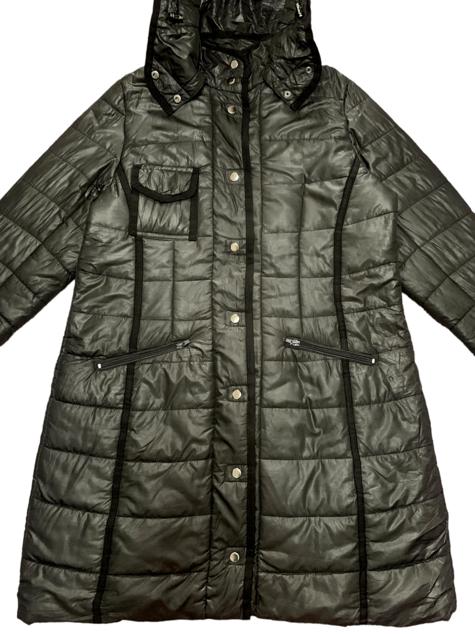 Japanese Brand Japanese Brand Button Front Puffer Hooded Raincoat 🖤 Size US M / EU 48-50 / 2 - 11 Thumbnail