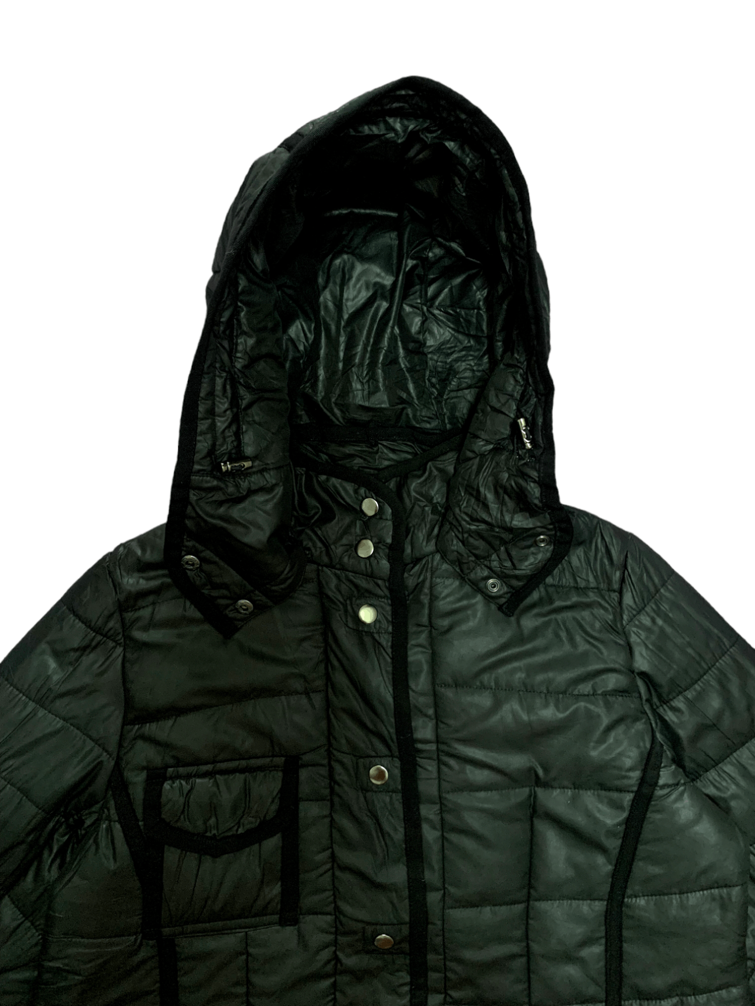Japanese Brand Japanese Brand Button Front Puffer Hooded Raincoat 🖤 Size US M / EU 48-50 / 2 - 7 Thumbnail