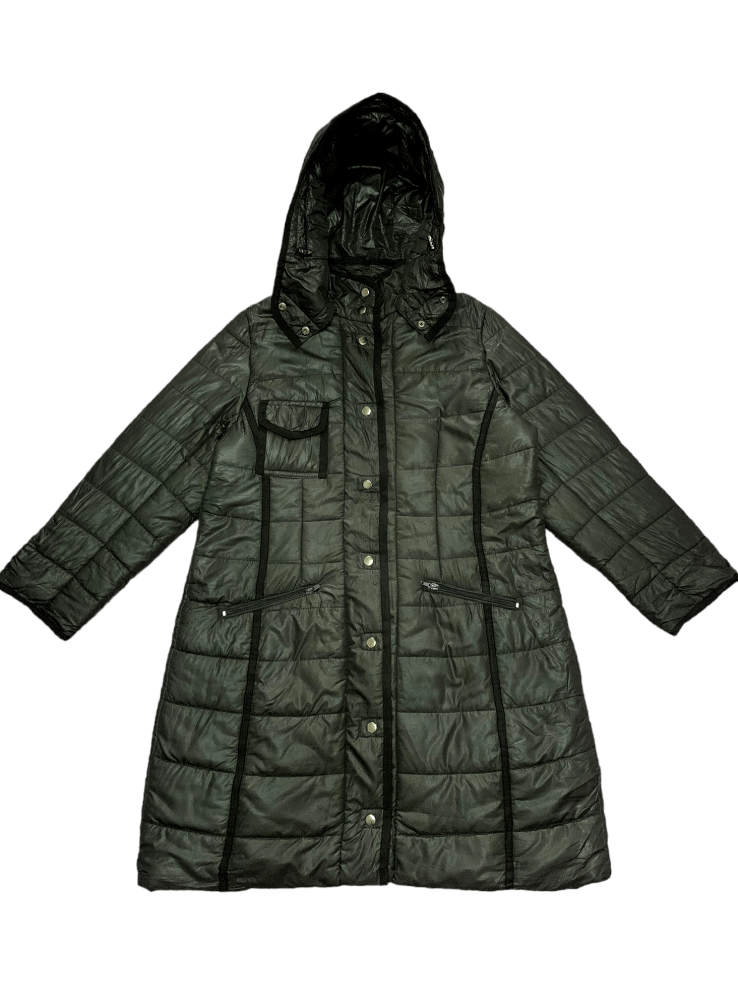 Japanese Brand Japanese Brand Button Front Puffer Hooded Raincoat 🖤 Size US M / EU 48-50 / 2 - 1 Thumbnail