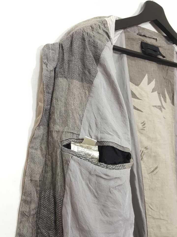 Diesel Black Gold Linen Cotton Blend Artisanal Zipper Jacket Size US M / EU 48-50 / 2 - 9 Thumbnail