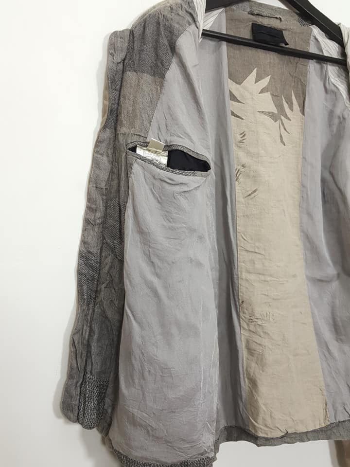 Diesel Black Gold Linen Cotton Blend Artisanal Zipper Jacket Size US M / EU 48-50 / 2 - 8 Thumbnail