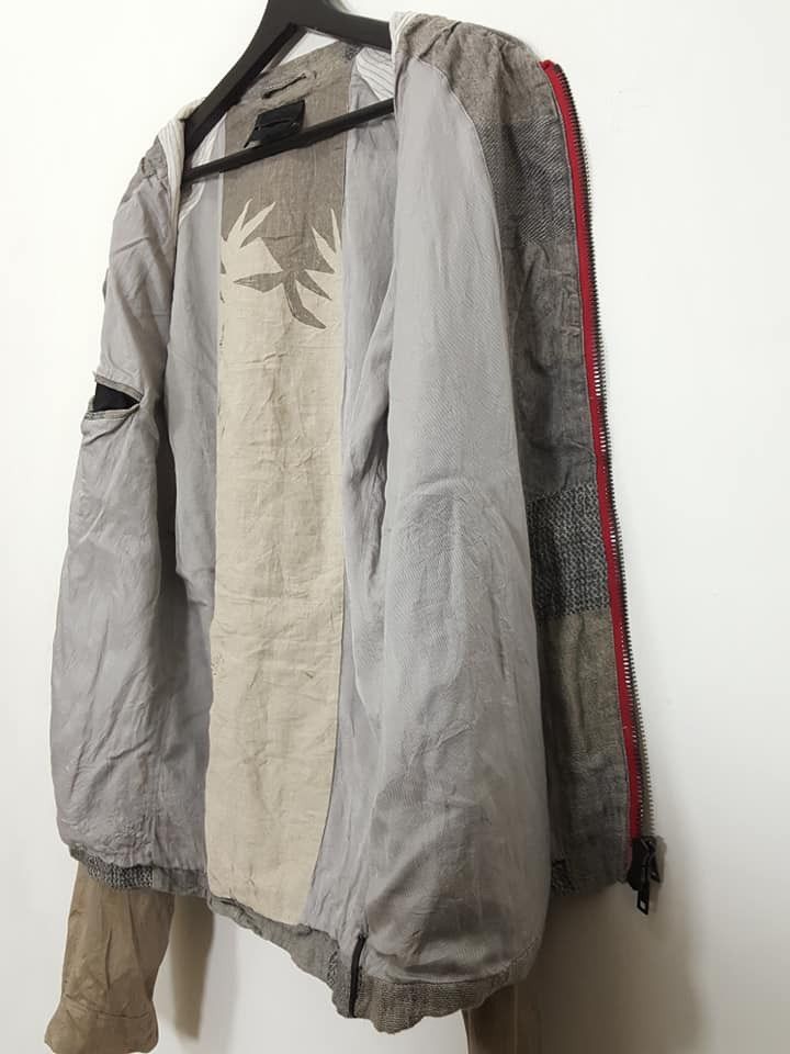 Diesel Black Gold Linen Cotton Blend Artisanal Zipper Jacket Size US M / EU 48-50 / 2 - 7 Thumbnail