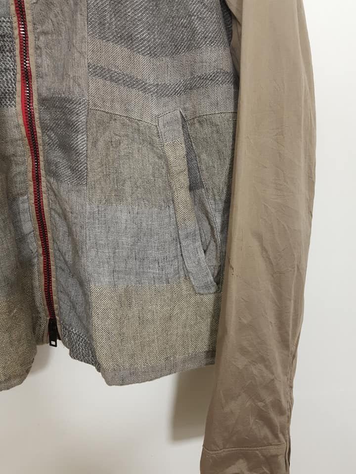 Diesel Black Gold Linen Cotton Blend Artisanal Zipper Jacket Size US M / EU 48-50 / 2 - 13 Thumbnail