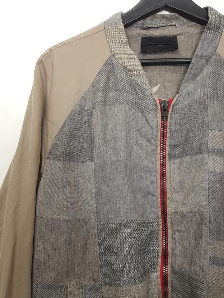 Diesel Black Gold Linen Cotton Blend Artisanal Zipper Jacket Size US M / EU 48-50 / 2 - 5 Thumbnail