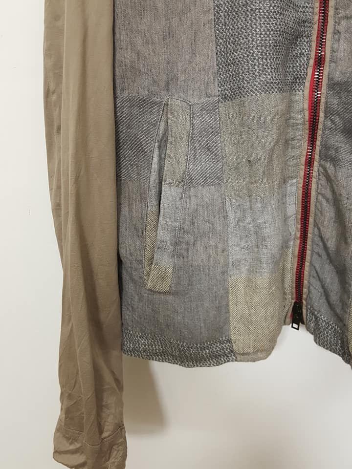 Diesel Black Gold Linen Cotton Blend Artisanal Zipper Jacket Size US M / EU 48-50 / 2 - 12 Thumbnail