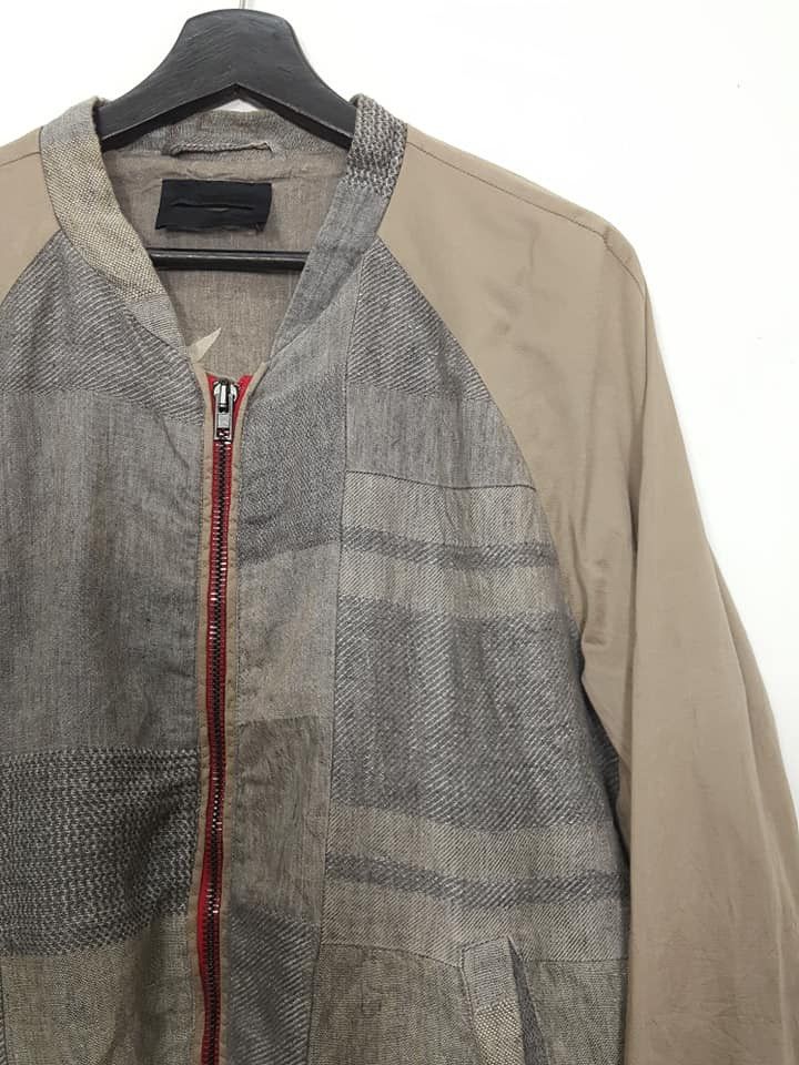 Diesel Black Gold Linen Cotton Blend Artisanal Zipper Jacket Size US M / EU 48-50 / 2 - 6 Thumbnail