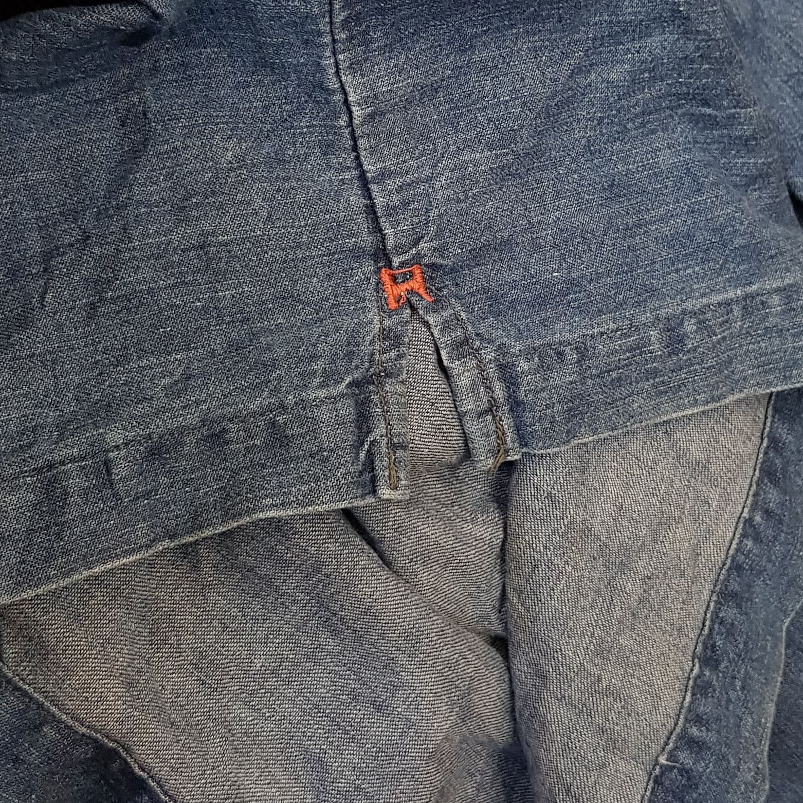 Indigo Vintage Indigo Denim Pullover Shirt with Tie String Size US L / EU 52-54 / 3 - 6 Thumbnail