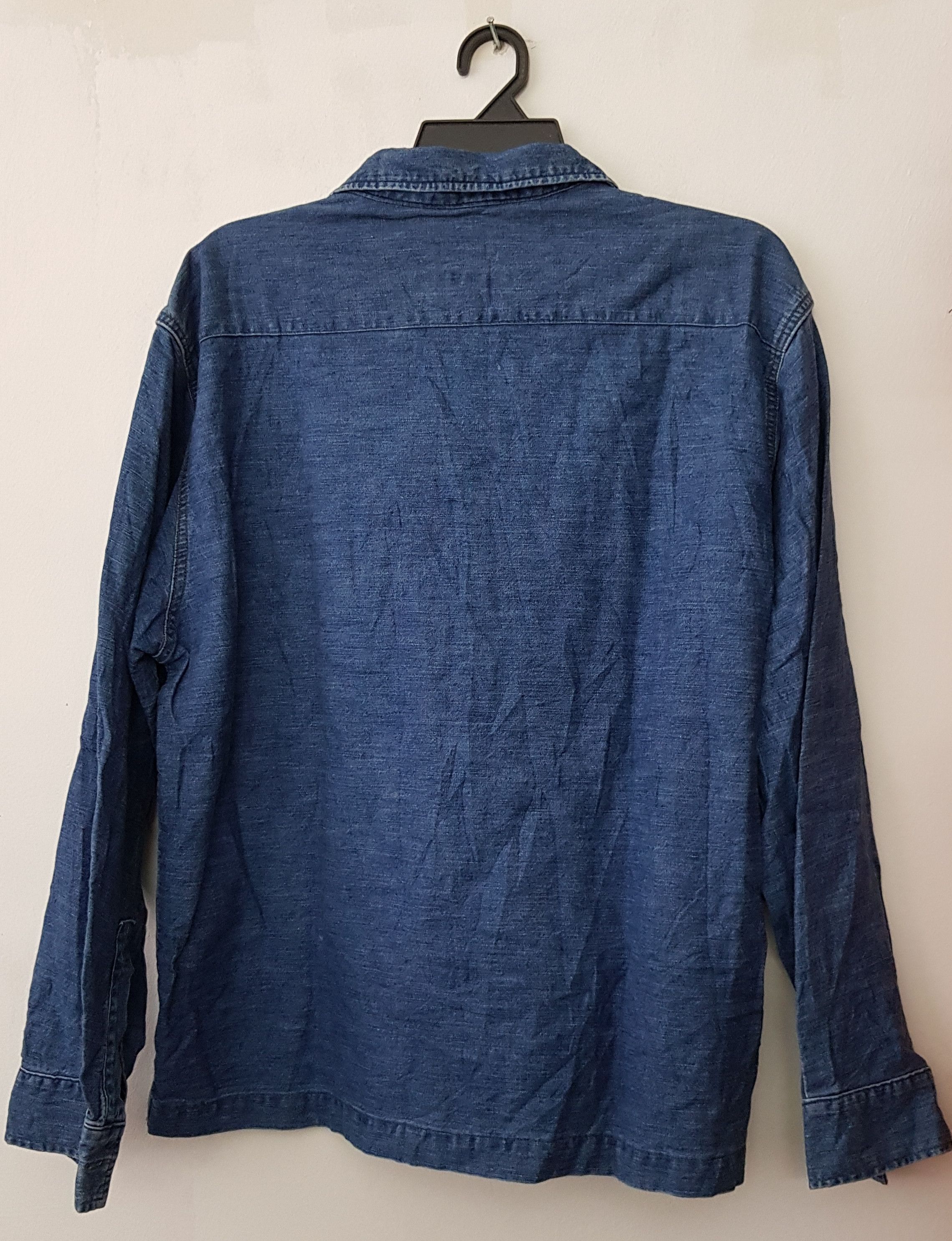 Indigo Vintage Indigo Denim Pullover Shirt with Tie String Size US L / EU 52-54 / 3 - 5 Thumbnail