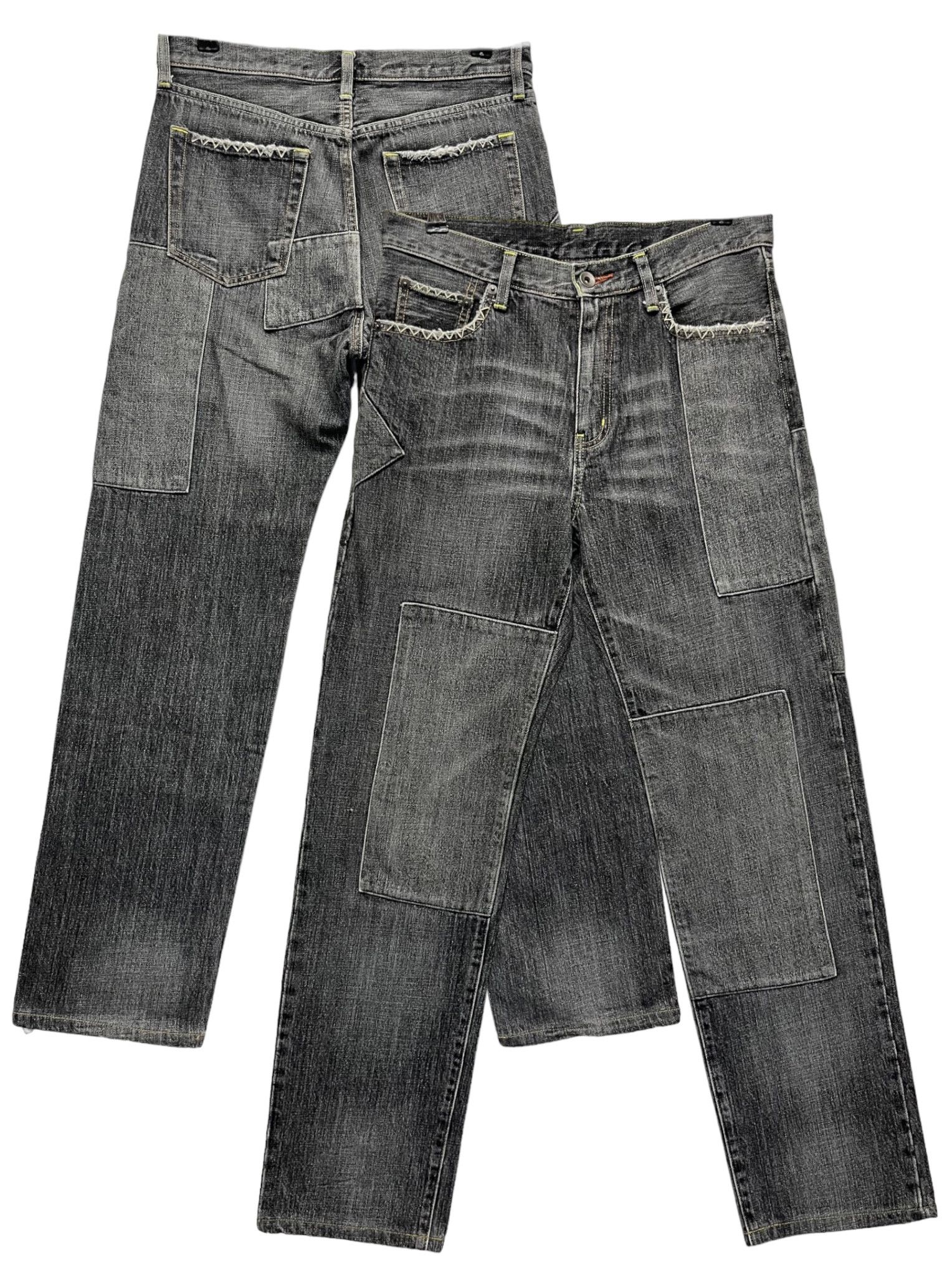 Uniqlo 🔥DOPE🔥 Vtg Black Patchwork Denim Undercover Style Jeans Size US 30 / EU 46 - 1 Thumbnail