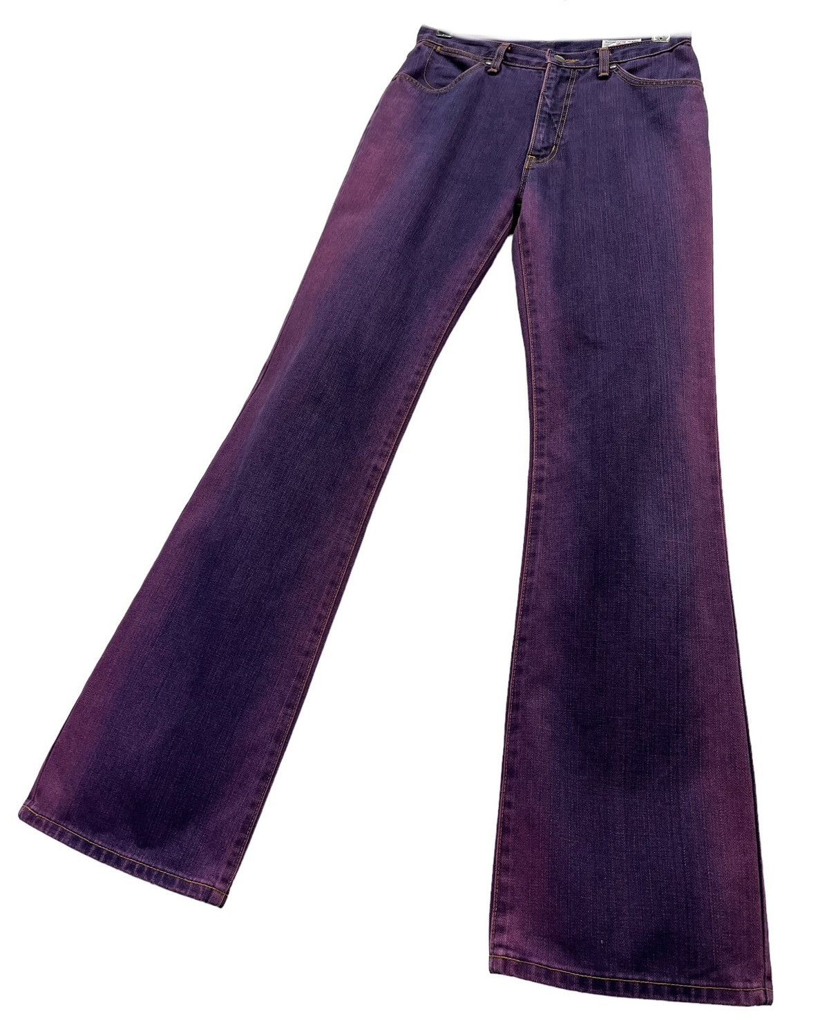 Indigo × Vintage × Wrangler 🔥Indigo Purple Vtg Blue Bell High Waist Flare Denim Japan Size US 28 / EU 44 - 2 Thumbnail