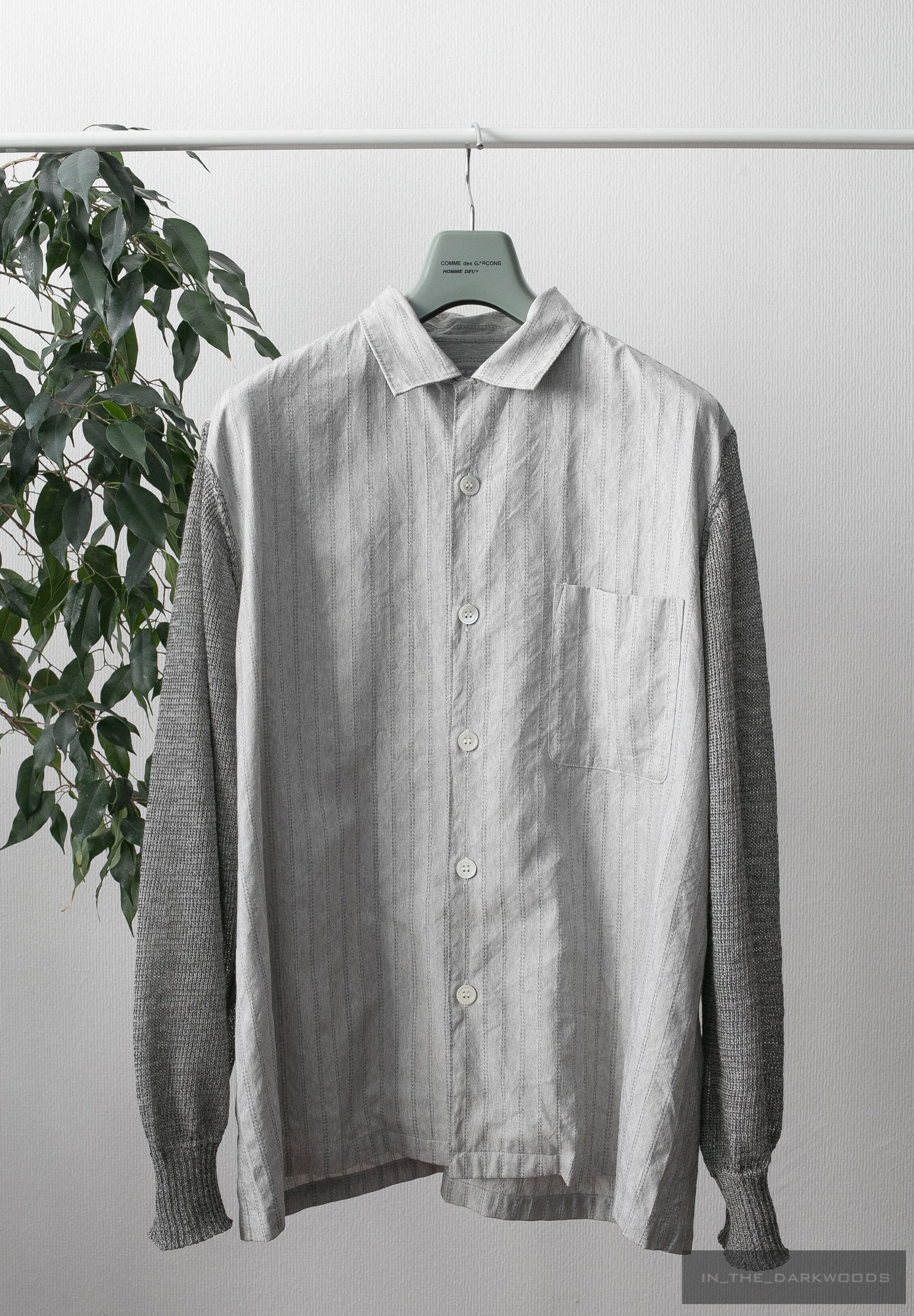 image of Comme Des Garcons Homme x Comme Des Garcons Homme Plus 2000Ss Metal Fiber Sleeves Shirt (Size Small