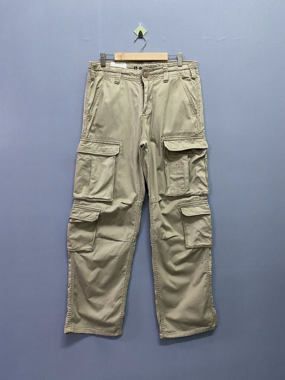 image of Real Crush Clothing Multipocket Tactical Cargo Pants in Khaki, Men's (Size 32)