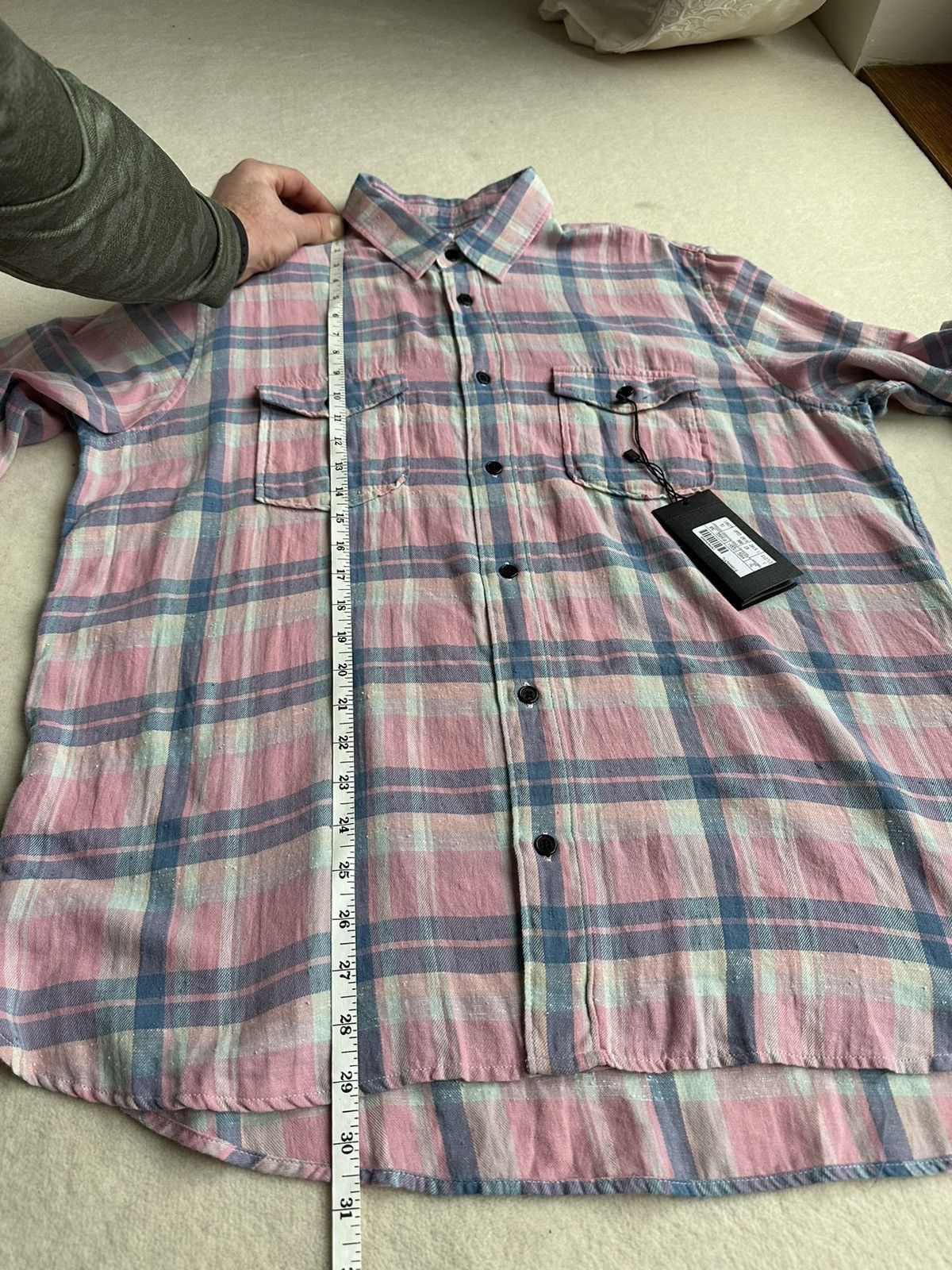 Saint Laurent Paris SS19 $890 Saint Laurent pink flannel *super rare* Size US XL / EU 56 / 4 - 8 Thumbnail