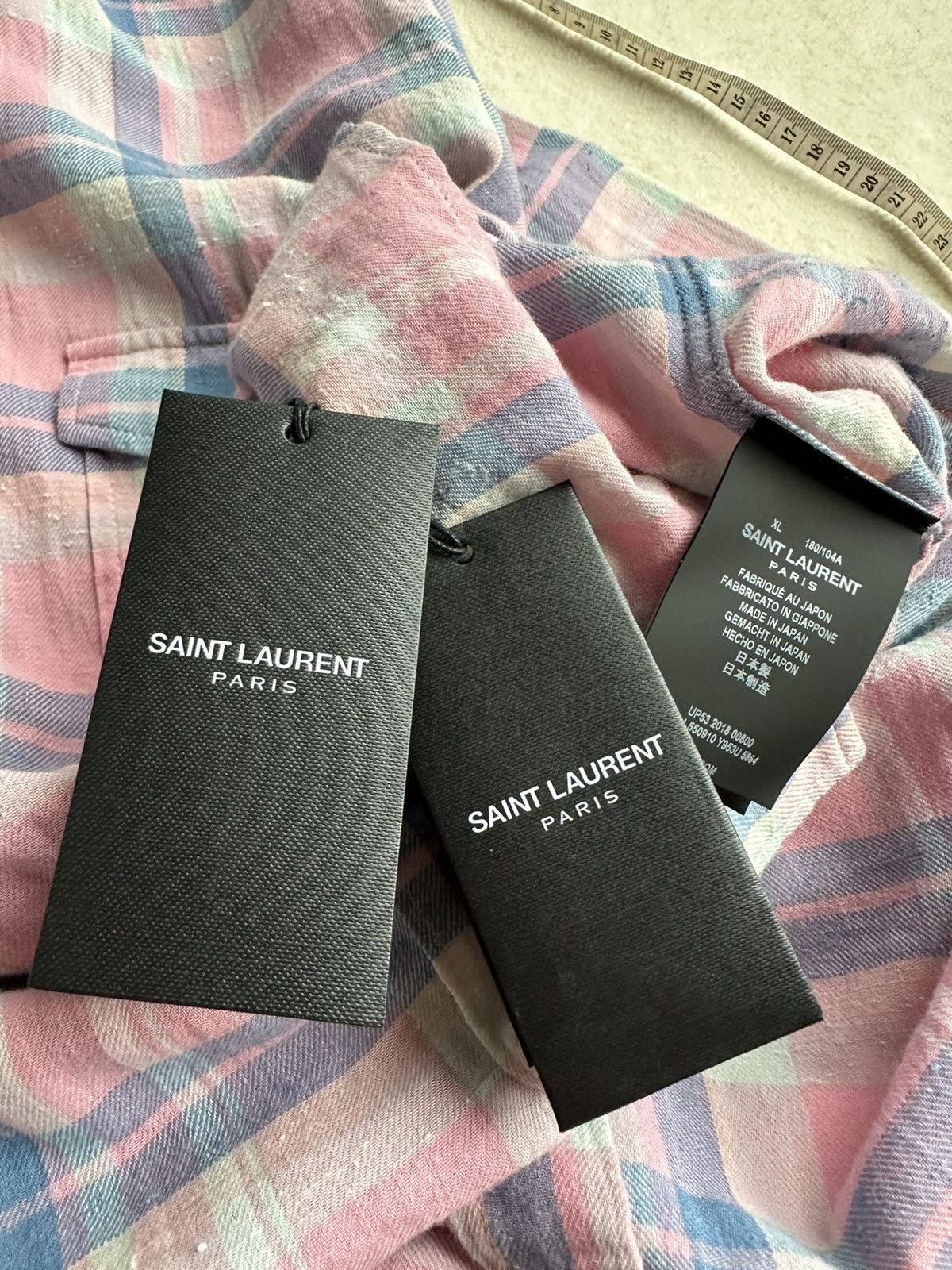 Saint Laurent Paris SS19 $890 Saint Laurent pink flannel *super rare* Size US XL / EU 56 / 4 - 21 Thumbnail
