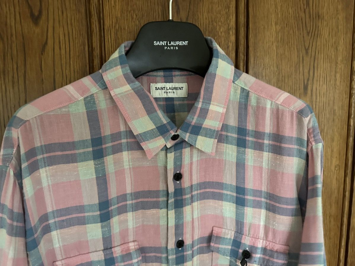 Saint Laurent Paris SS19 $890 Saint Laurent pink flannel *super rare* Size US XL / EU 56 / 4 - 12 Thumbnail