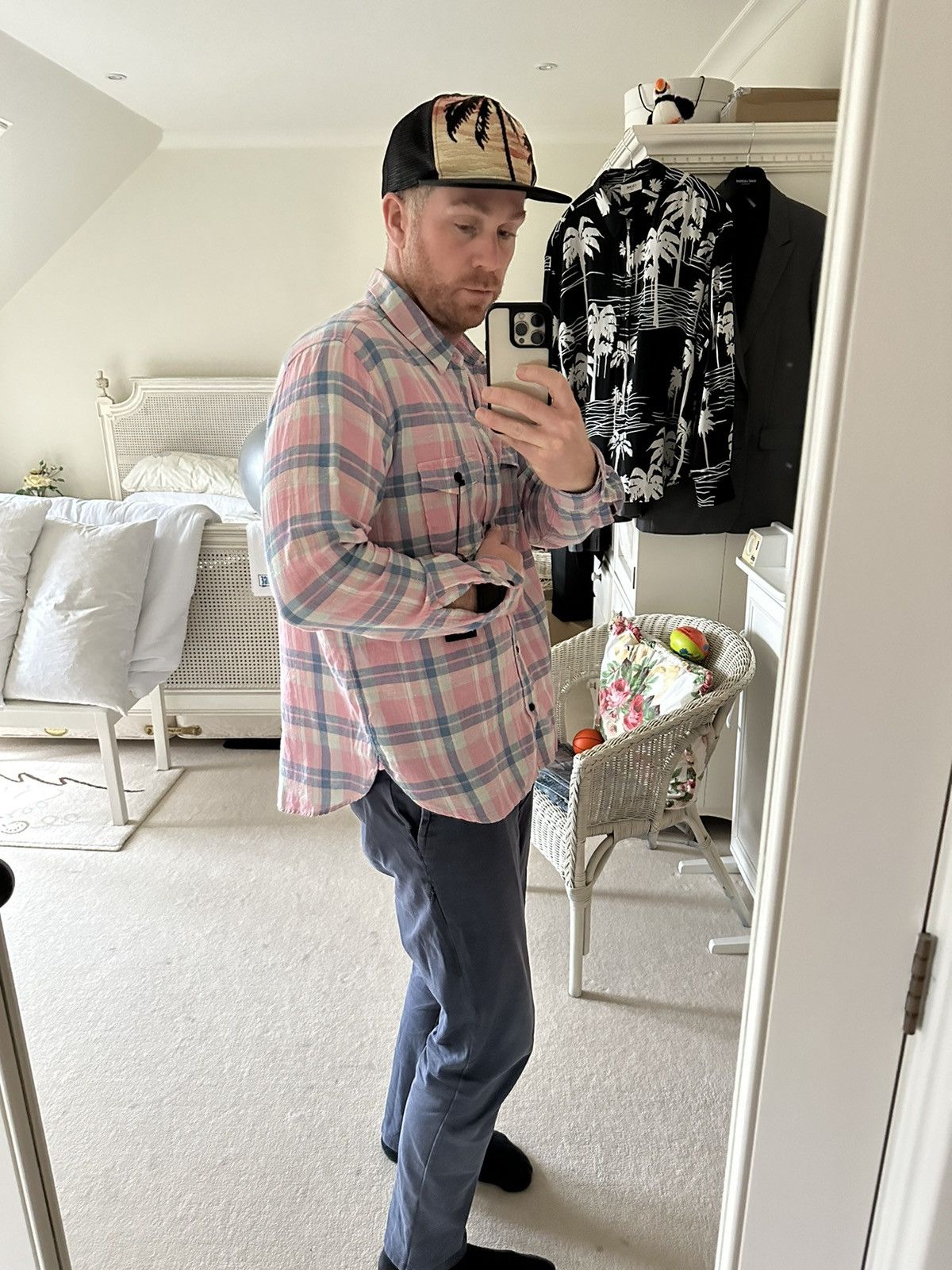 Saint Laurent Paris SS19 $890 Saint Laurent pink flannel *super rare* Size US XL / EU 56 / 4 - 5 Thumbnail