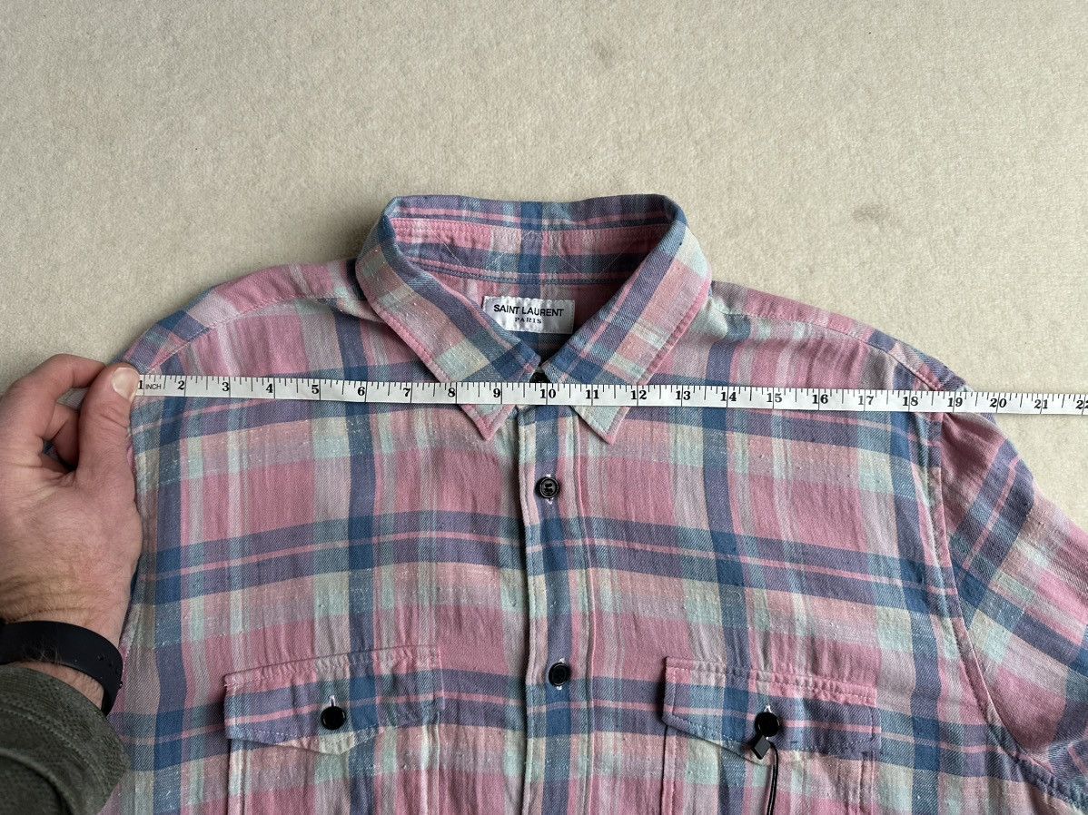 Saint Laurent Paris SS19 $890 Saint Laurent pink flannel *super rare* Size US XL / EU 56 / 4 - 7 Thumbnail