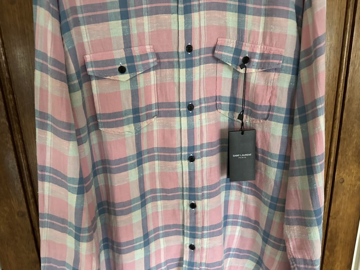 Saint Laurent Paris SS19 $890 Saint Laurent pink flannel *super rare* Size US XL / EU 56 / 4 - 13 Thumbnail