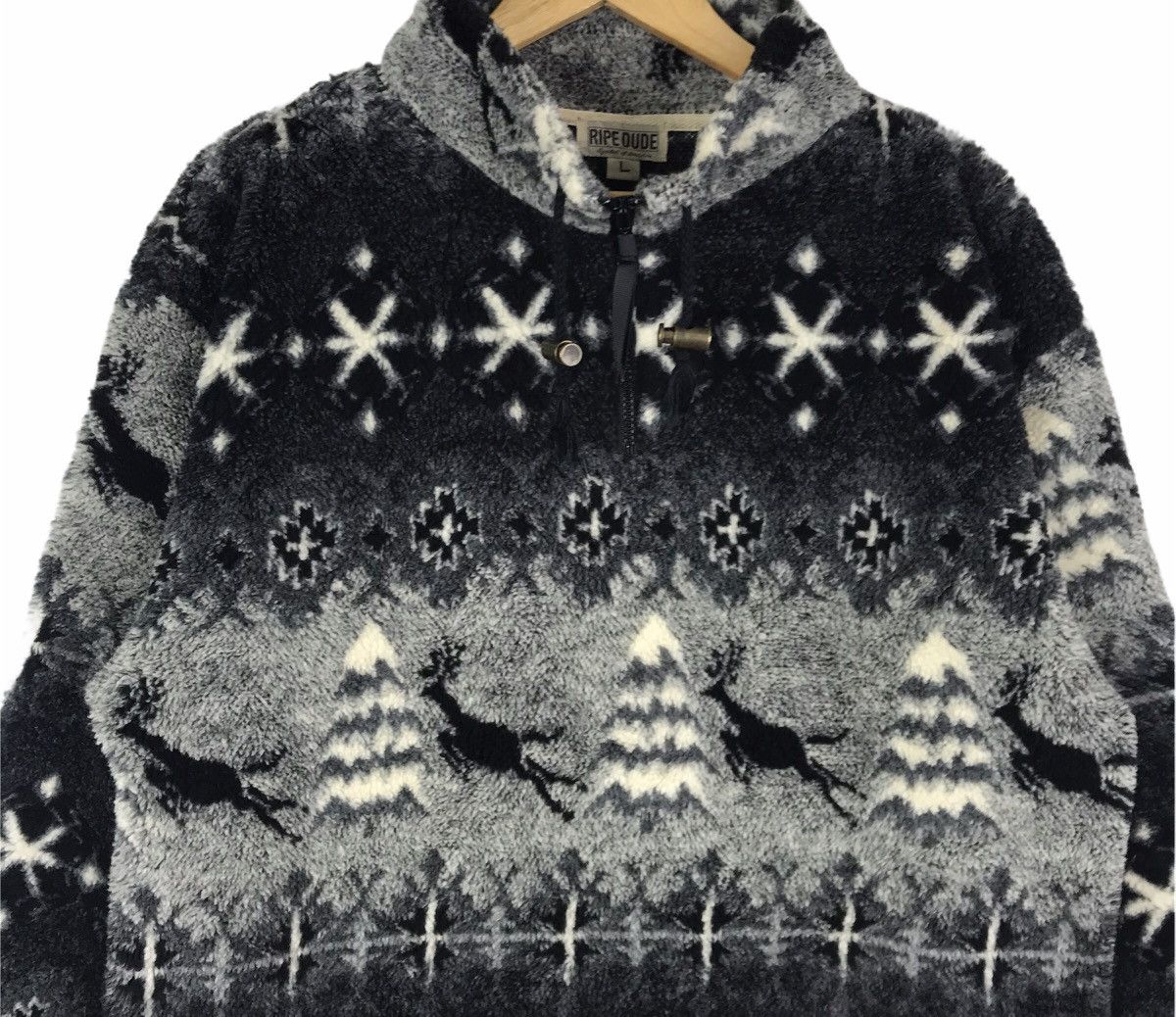 Habitat × Vintage Vintage 90s Habitat Art All Over Print Fleece Sweatshirt Size US L / EU 52-54 / 3 - 2 Thumbnail