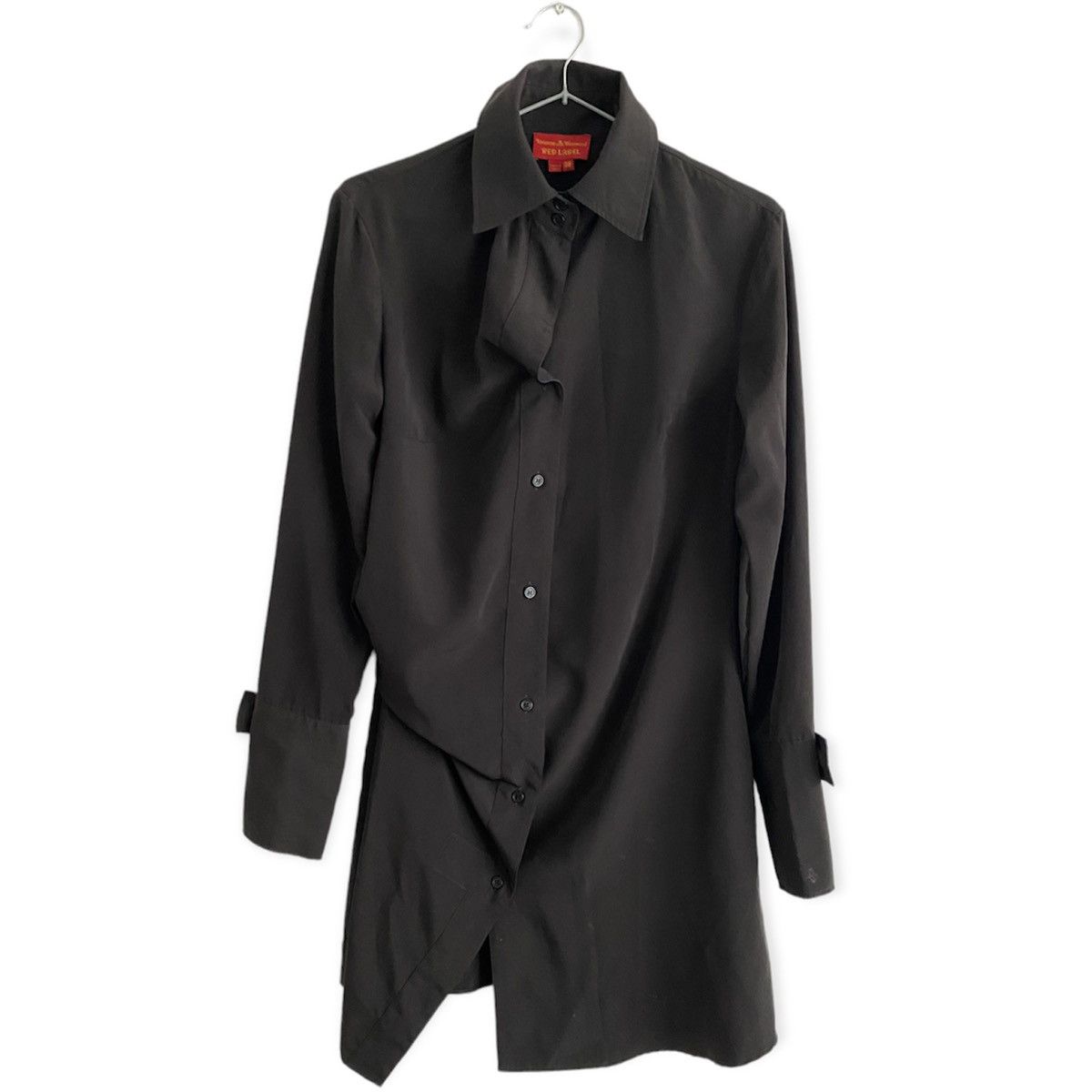 image of Vivienne Westwood Fall12 Asymmetric Shirt in Black, Women's (Size Medium)